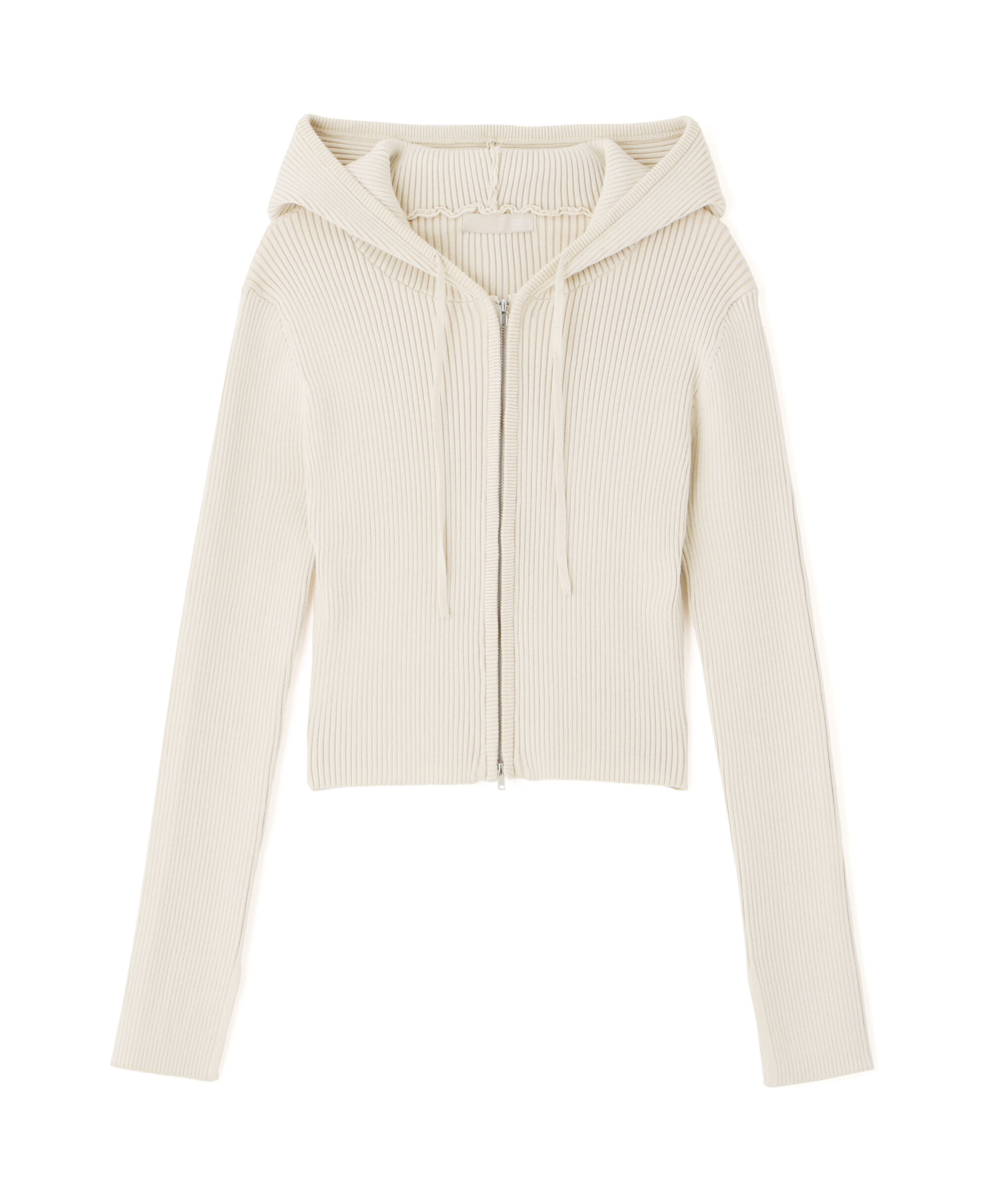  「配色リブショート丈ニットパーカー」|ニット・セーター|