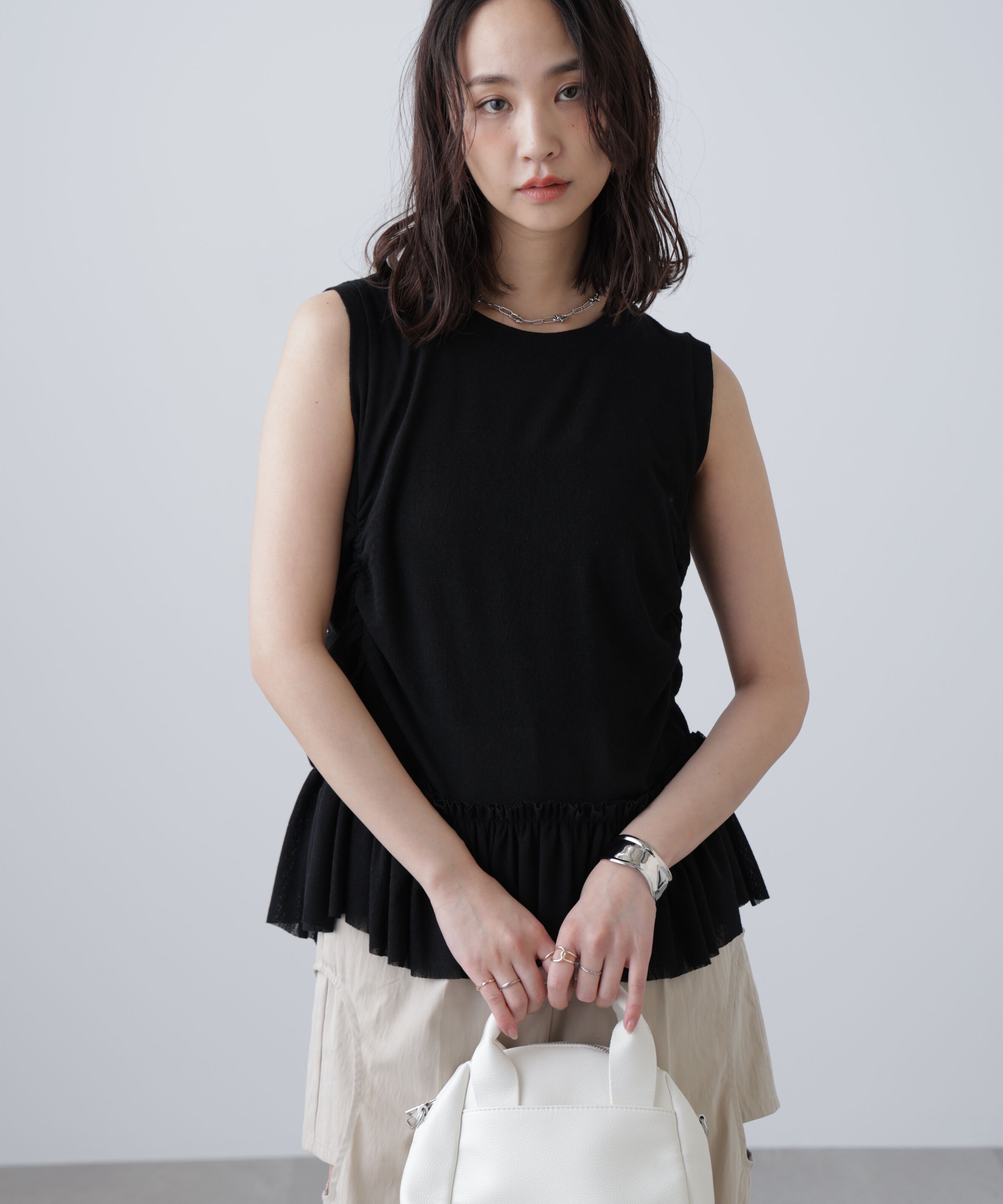  「シアーフリルタンクトップ」|Tシャツ・カットソー|