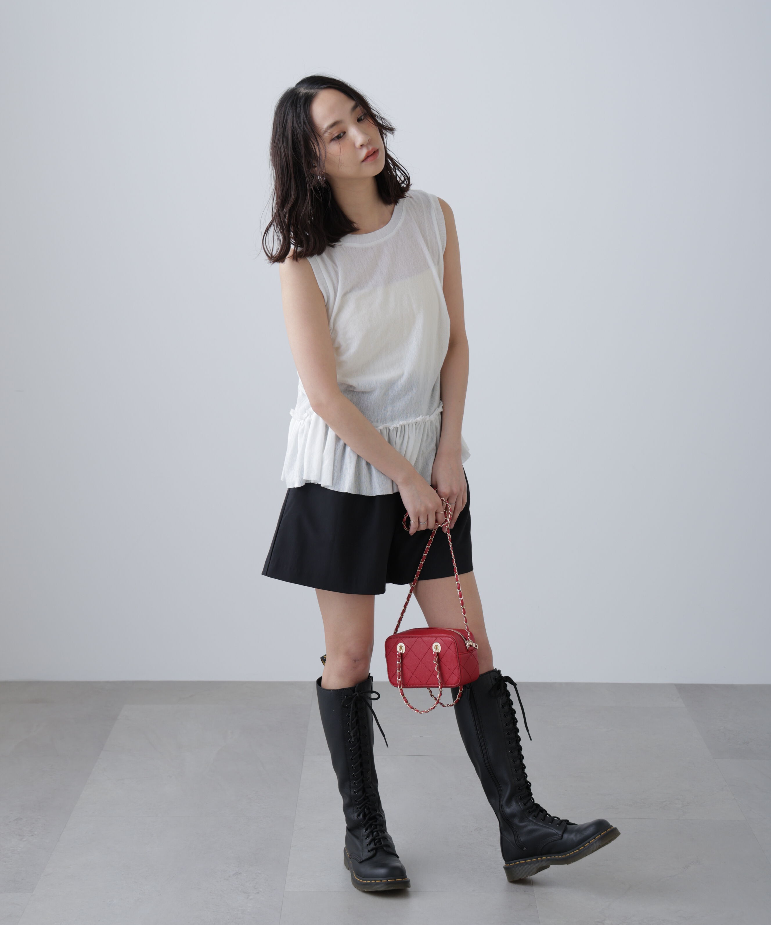  「シアーフリルタンクトップ」|Tシャツ・カットソー|