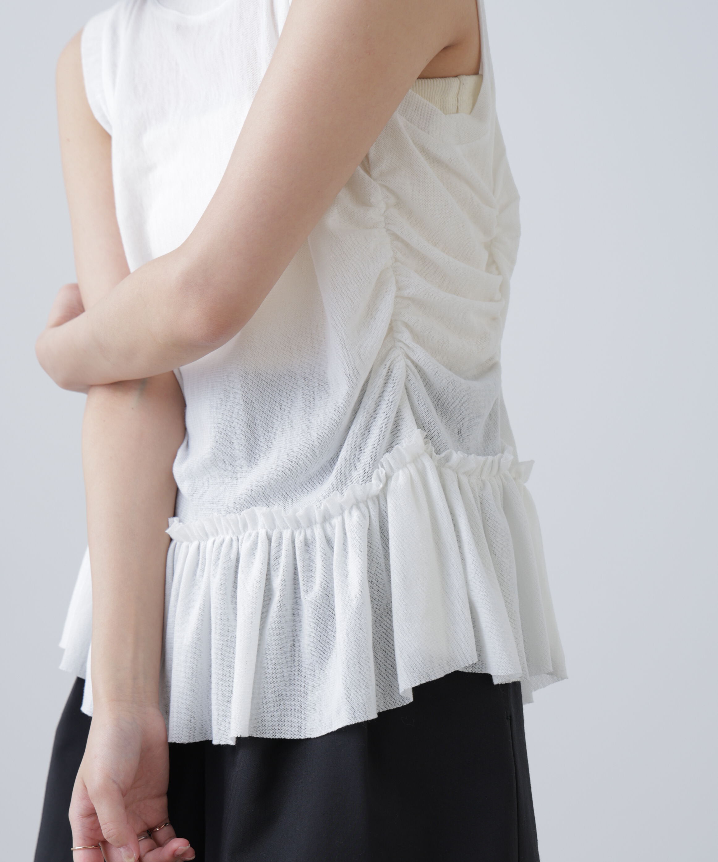  「シアーフリルタンクトップ」|Tシャツ・カットソー|