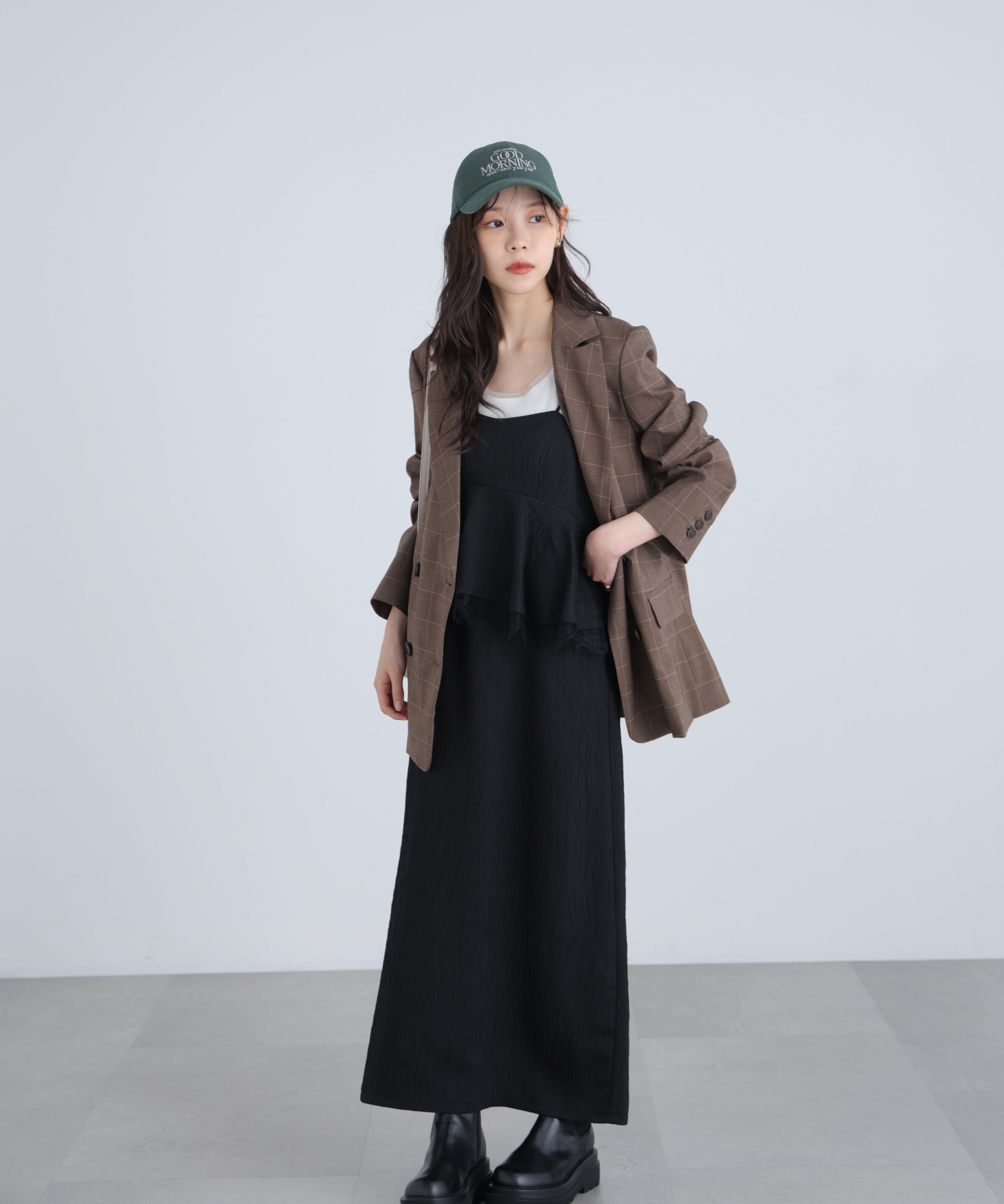  「ペプラムレースキャミワンピース」|ワンピース|