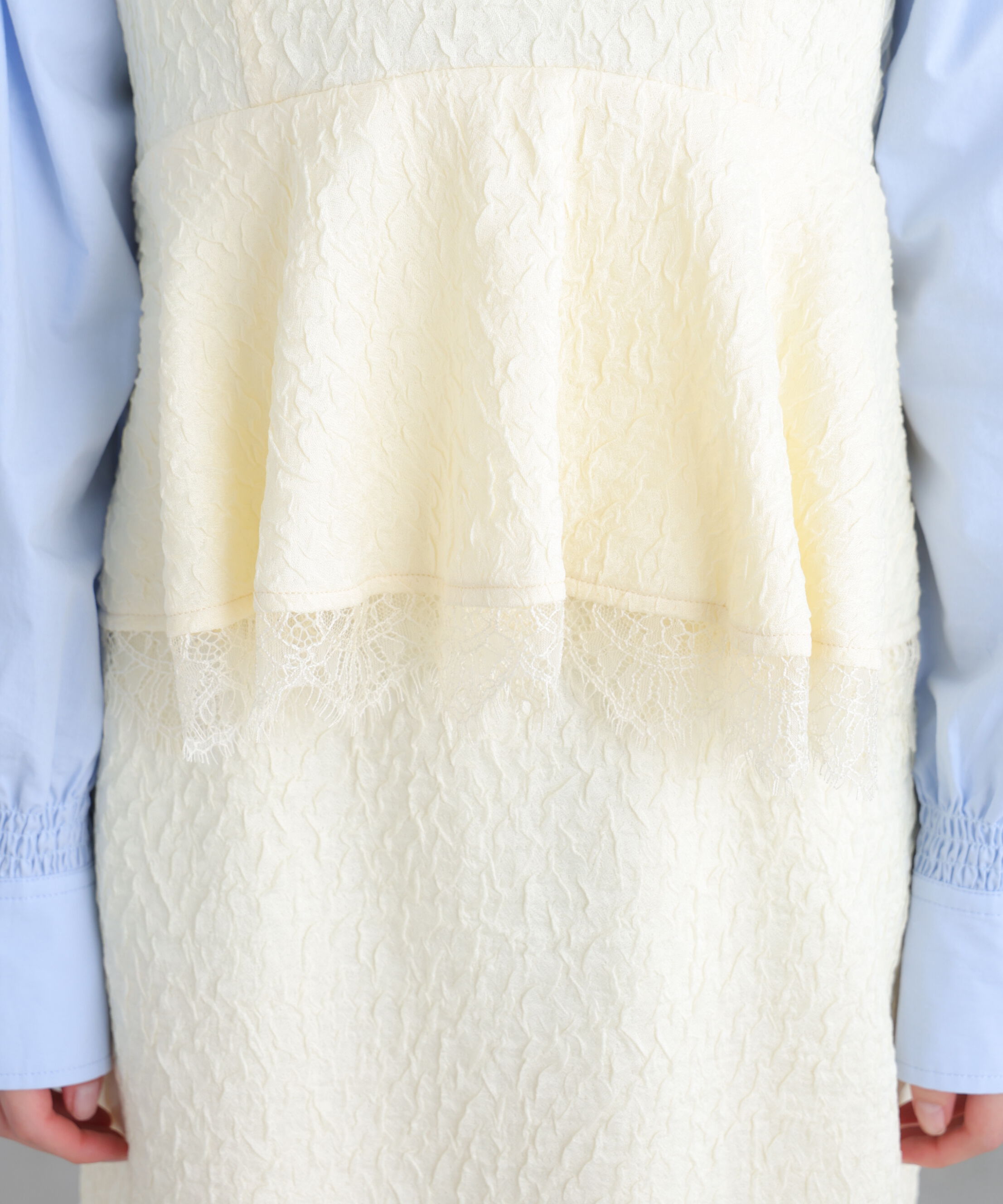  「ペプラムレースキャミワンピース」|ワンピース|