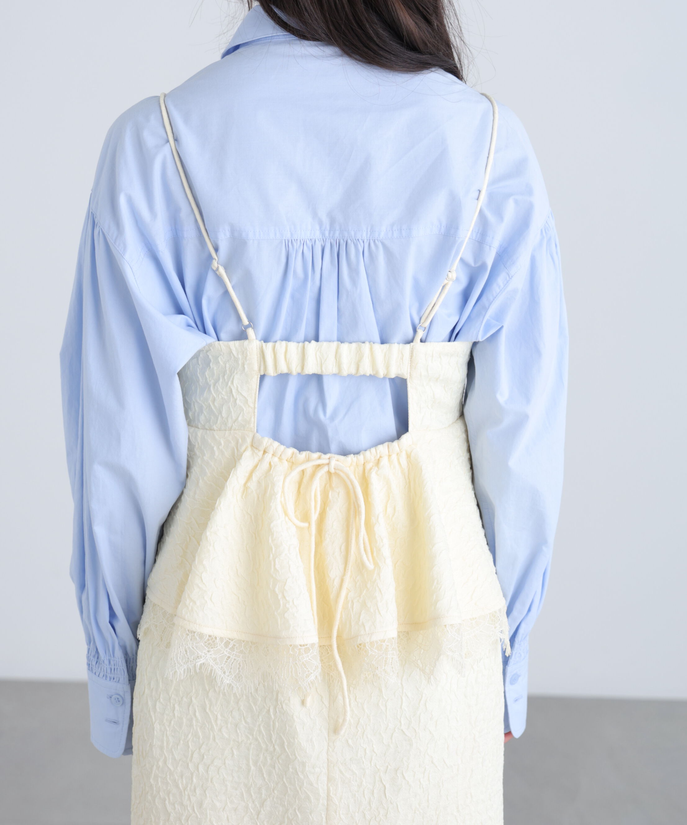  「ペプラムレースキャミワンピース」|ワンピース|