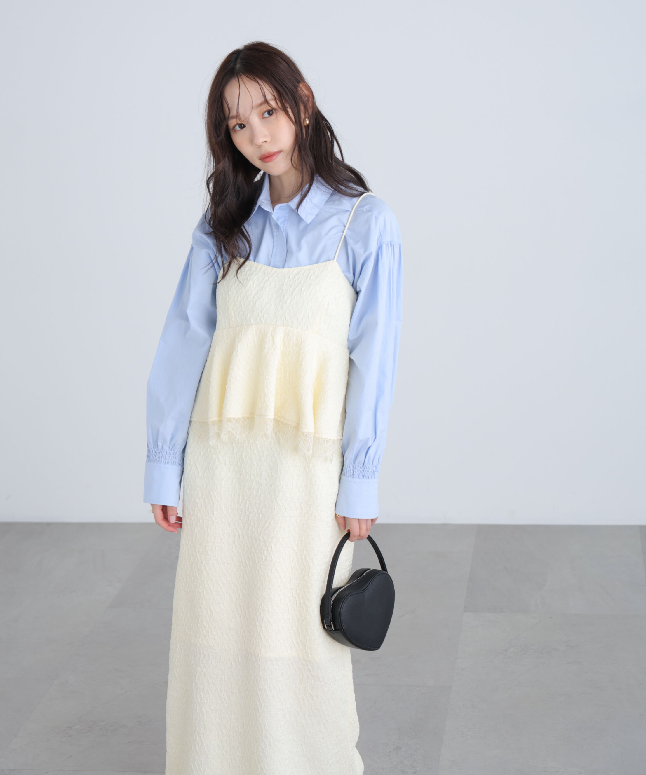  「ペプラムレースキャミワンピース」|ワンピース|