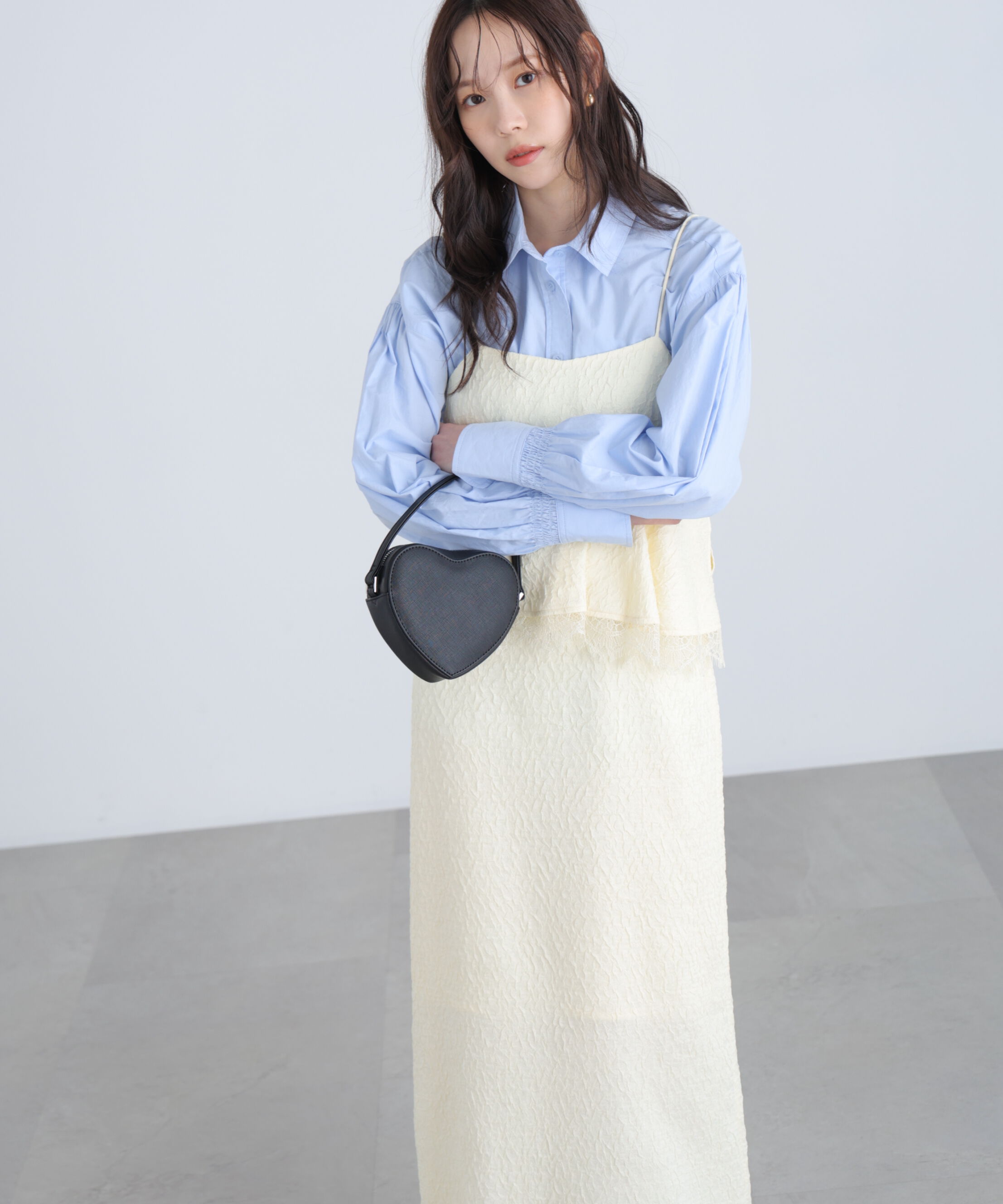  「ペプラムレースキャミワンピース」|ワンピース|