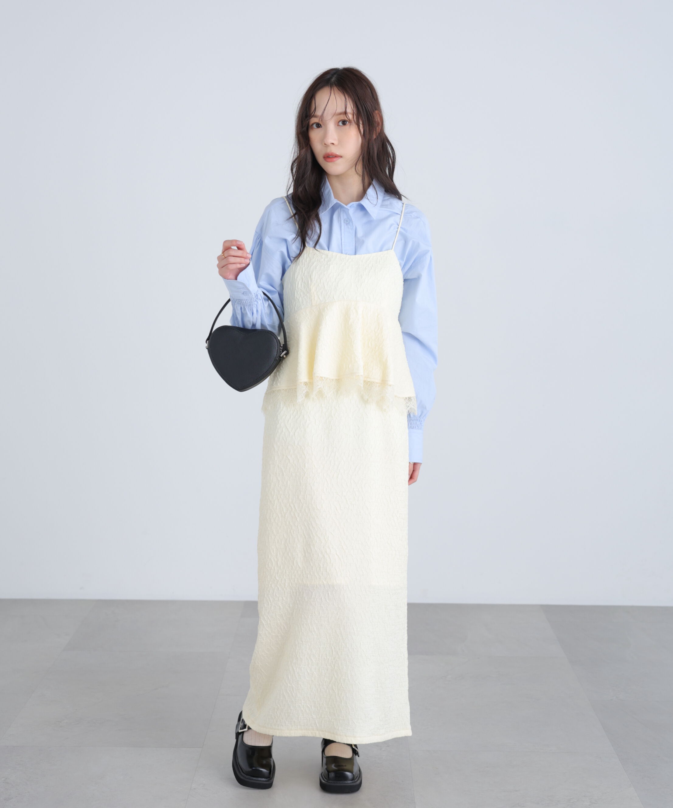  「ペプラムレースキャミワンピース」|ワンピース|