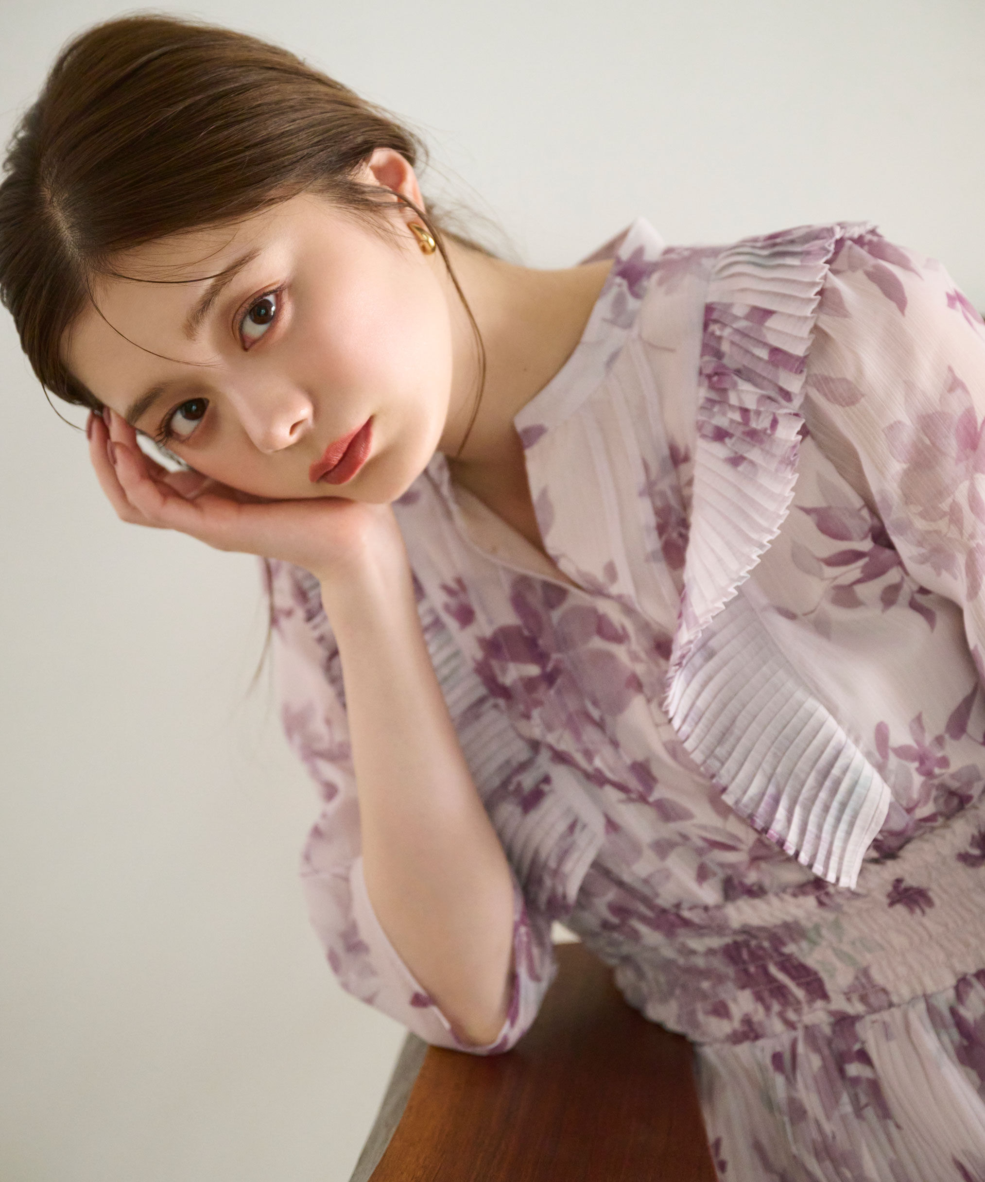  「ぼかしフラワープリントワンピース」|ワンピース|