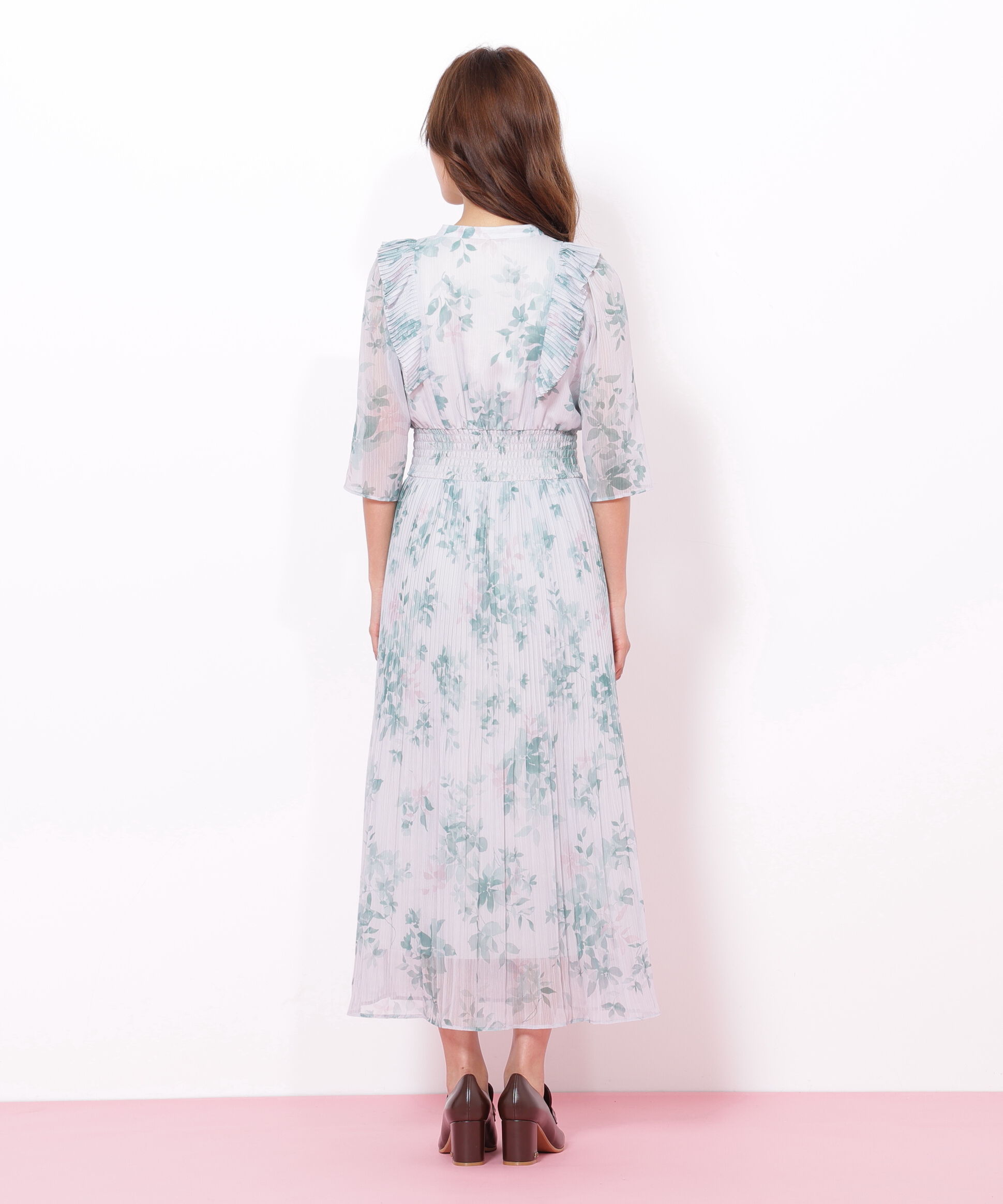  「ぼかしフラワープリントワンピース」|ワンピース|