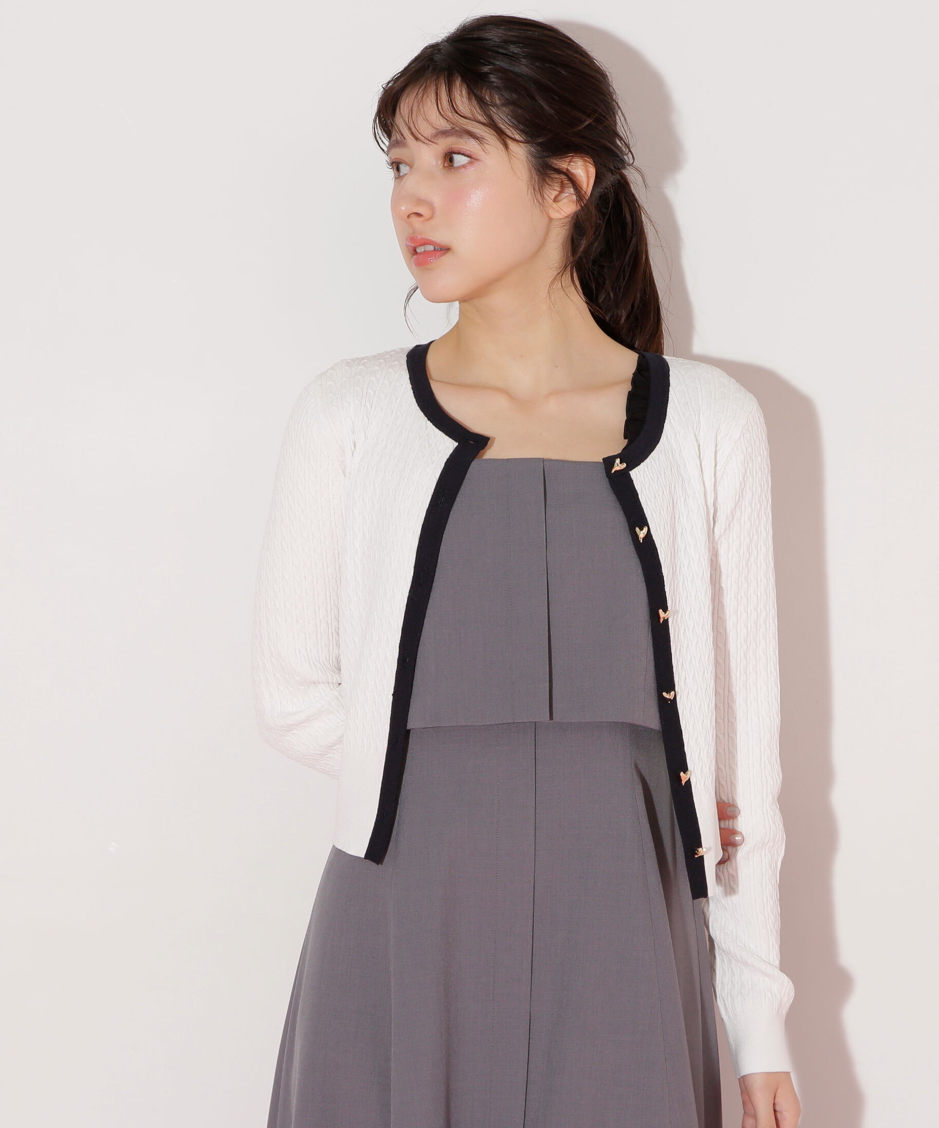  「ＵＶミニケーブルカーディガン」|ニット・セーター|