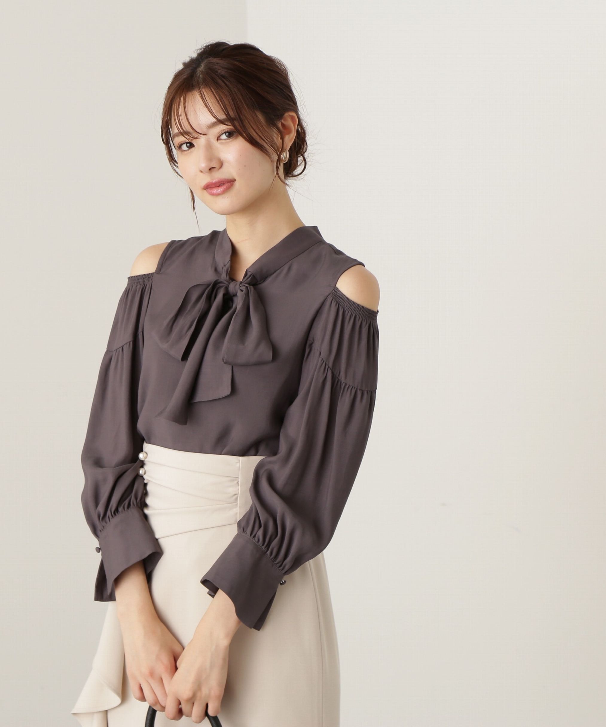 PROPORTION BODY DRESSING「前後2Wayリボンオープンショルダーブラウス」|シャツ・ブラウス|