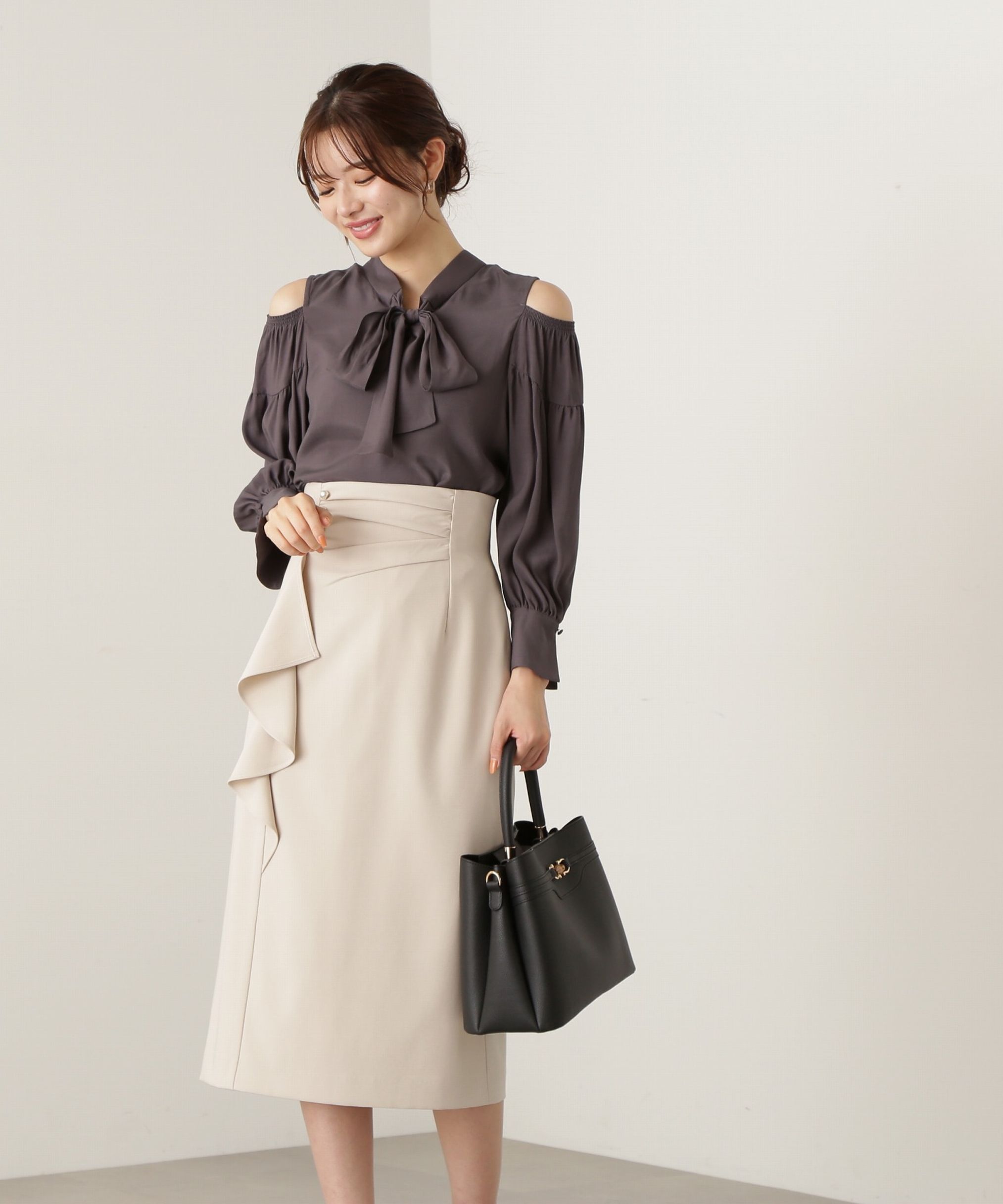 PROPORTION BODY DRESSING「前後2Wayリボンオープンショルダーブラウス」|シャツ・ブラウス|