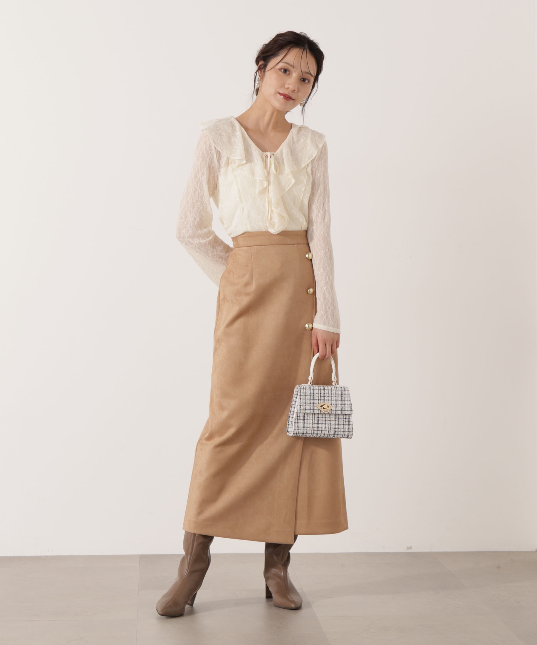 PROPORTION BODY DRESSING「フェイクスエード調ナロースカート」|スカート|