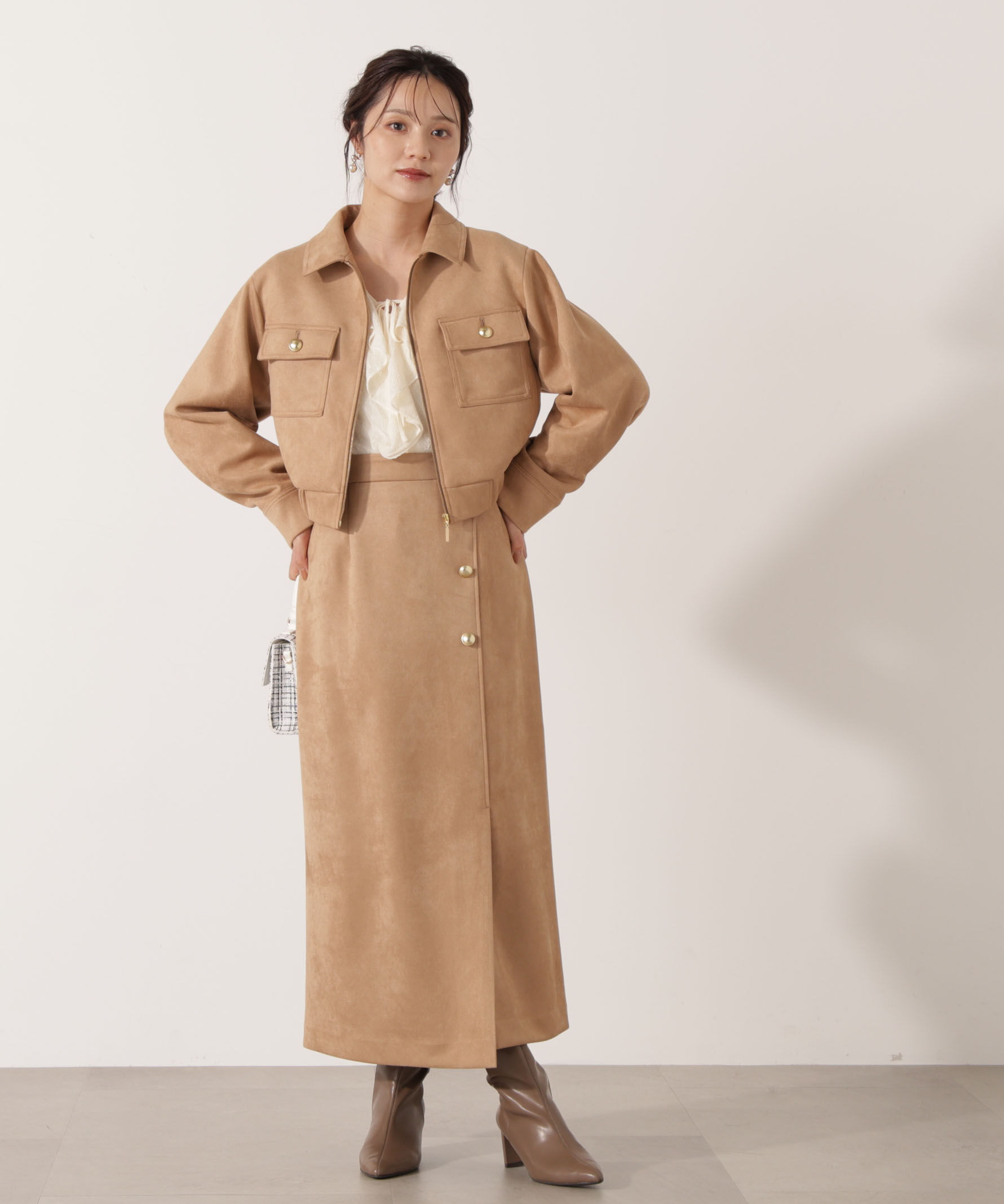 PROPORTION BODY DRESSING「フェイクスエード調ナロースカート」|スカート|