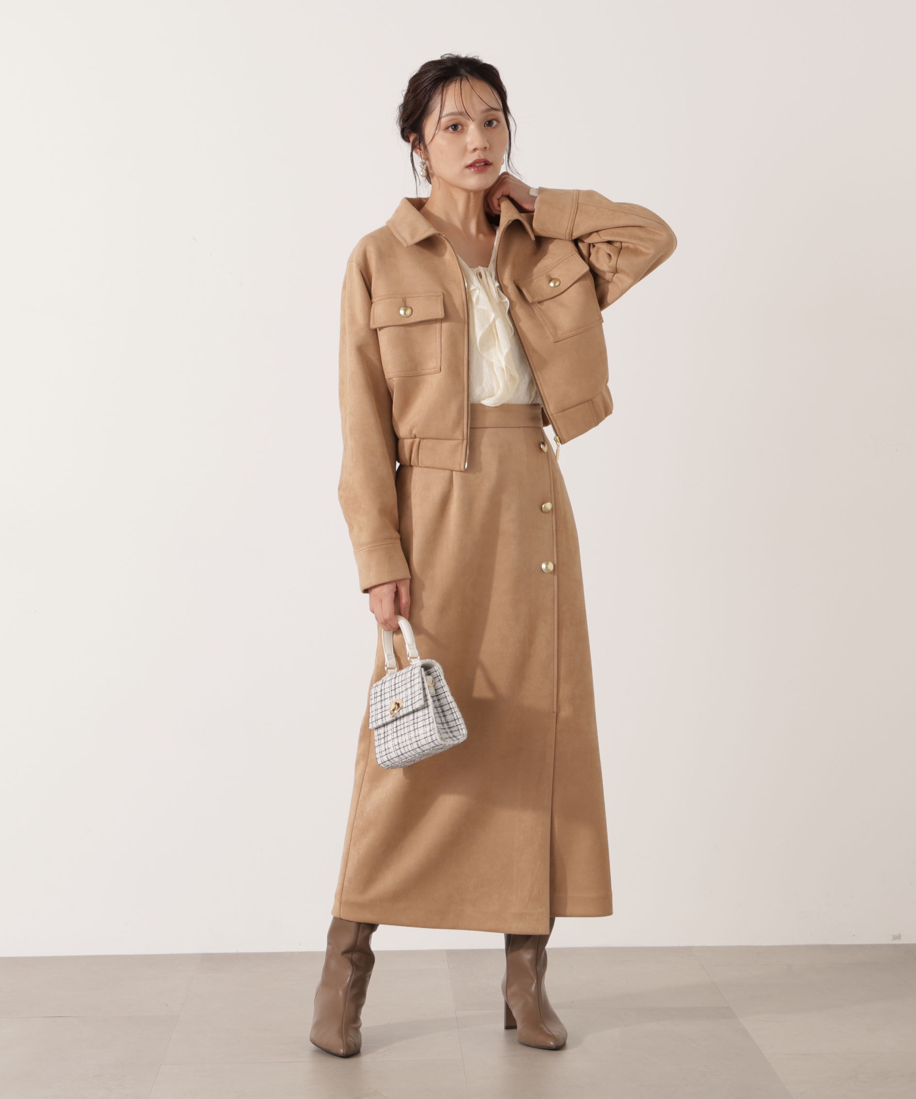 PROPORTION BODY DRESSING「フェイクスエード調ナロースカート」|スカート|