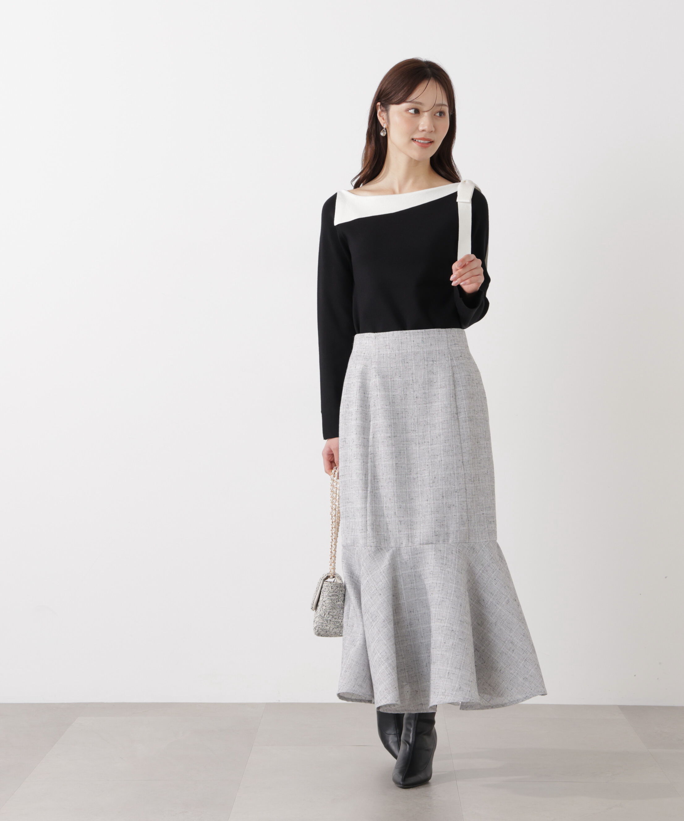 PROPORTION BODY DRESSING「スプリングツイードマーメイドスカート」|スカート|