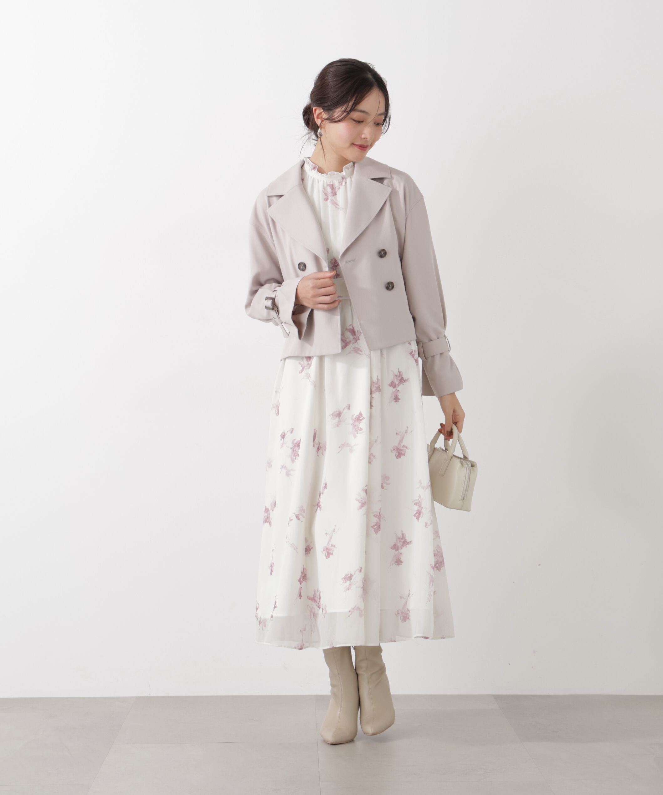 PROPORTION BODY DRESSING「＜防シワ/花粉リリース＞ショートトレンチコート」|ブルゾン・スタジャン|