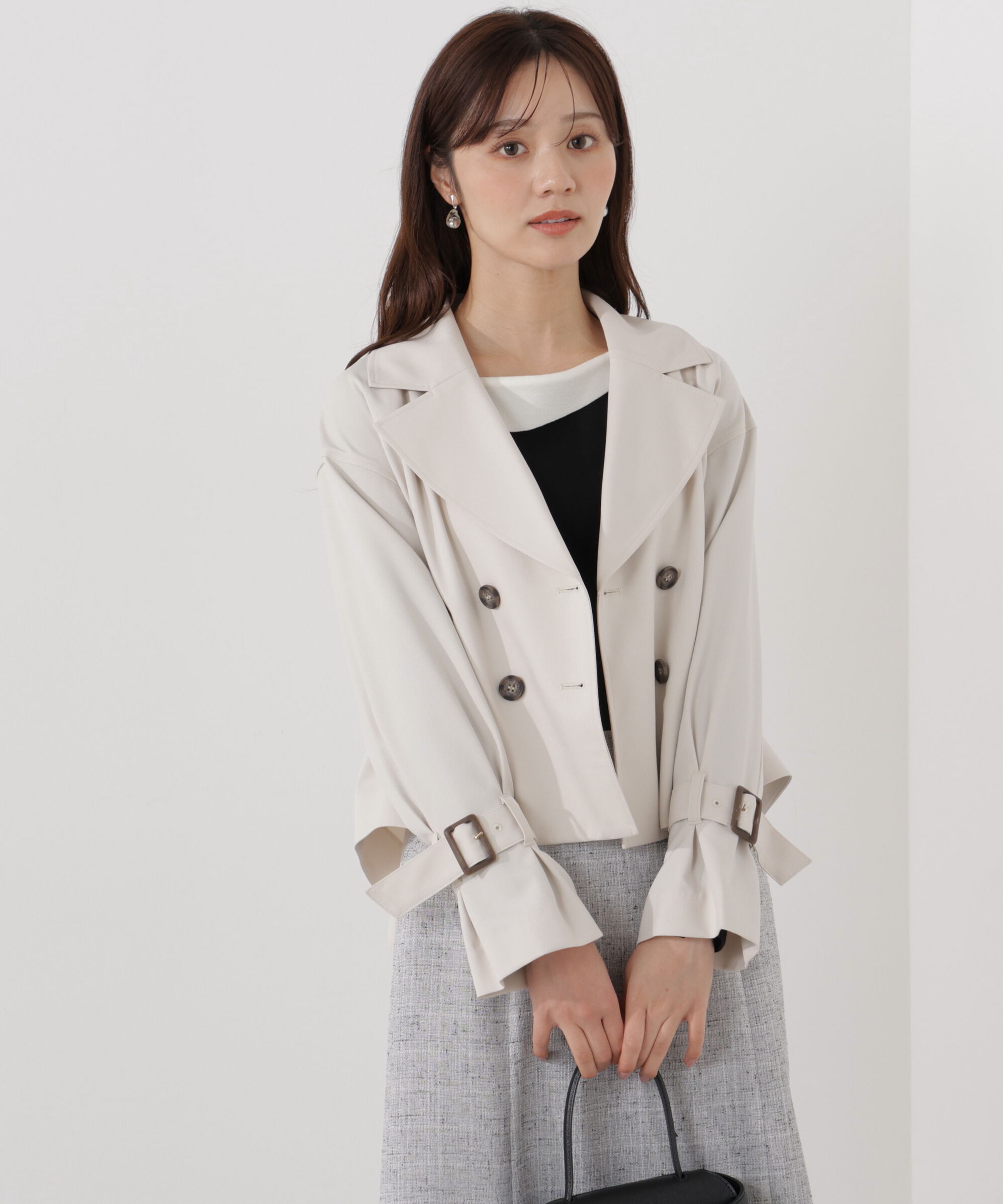 PROPORTION BODY DRESSING「＜防シワ/花粉リリース＞ショートトレンチコート」|ブルゾン・スタジャン|