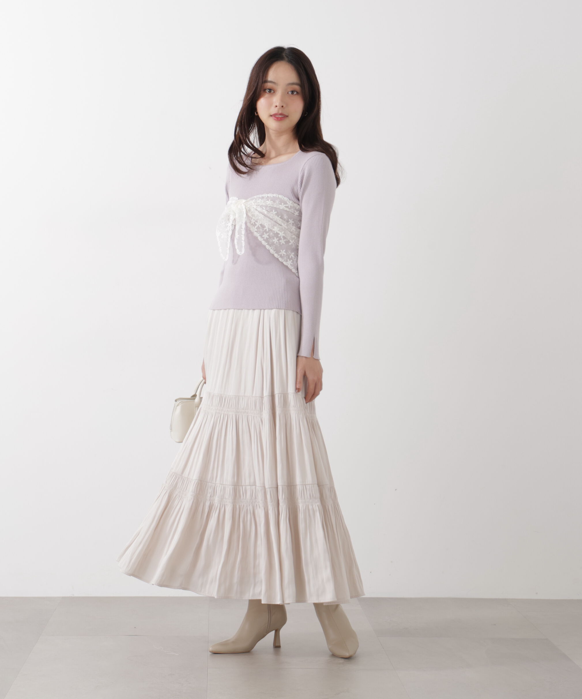 PROPORTION BODY DRESSING「《EDIT COLOGNE》ランダムギャザースカート　26SS」|スカート|ベージュ