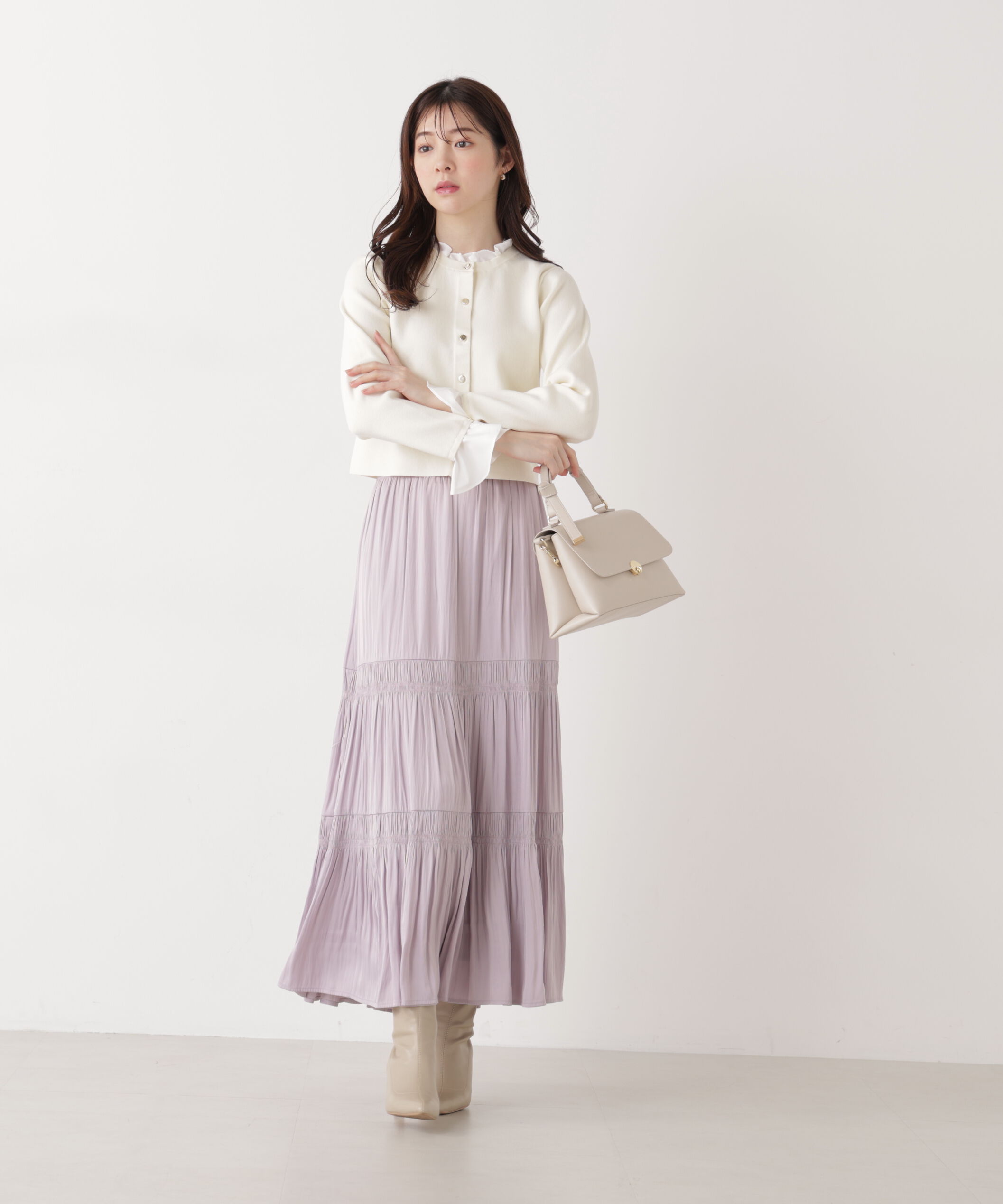 PROPORTION BODY DRESSING「《EDIT COLOGNE》ランダムギャザースカート　26SS」|スカート|