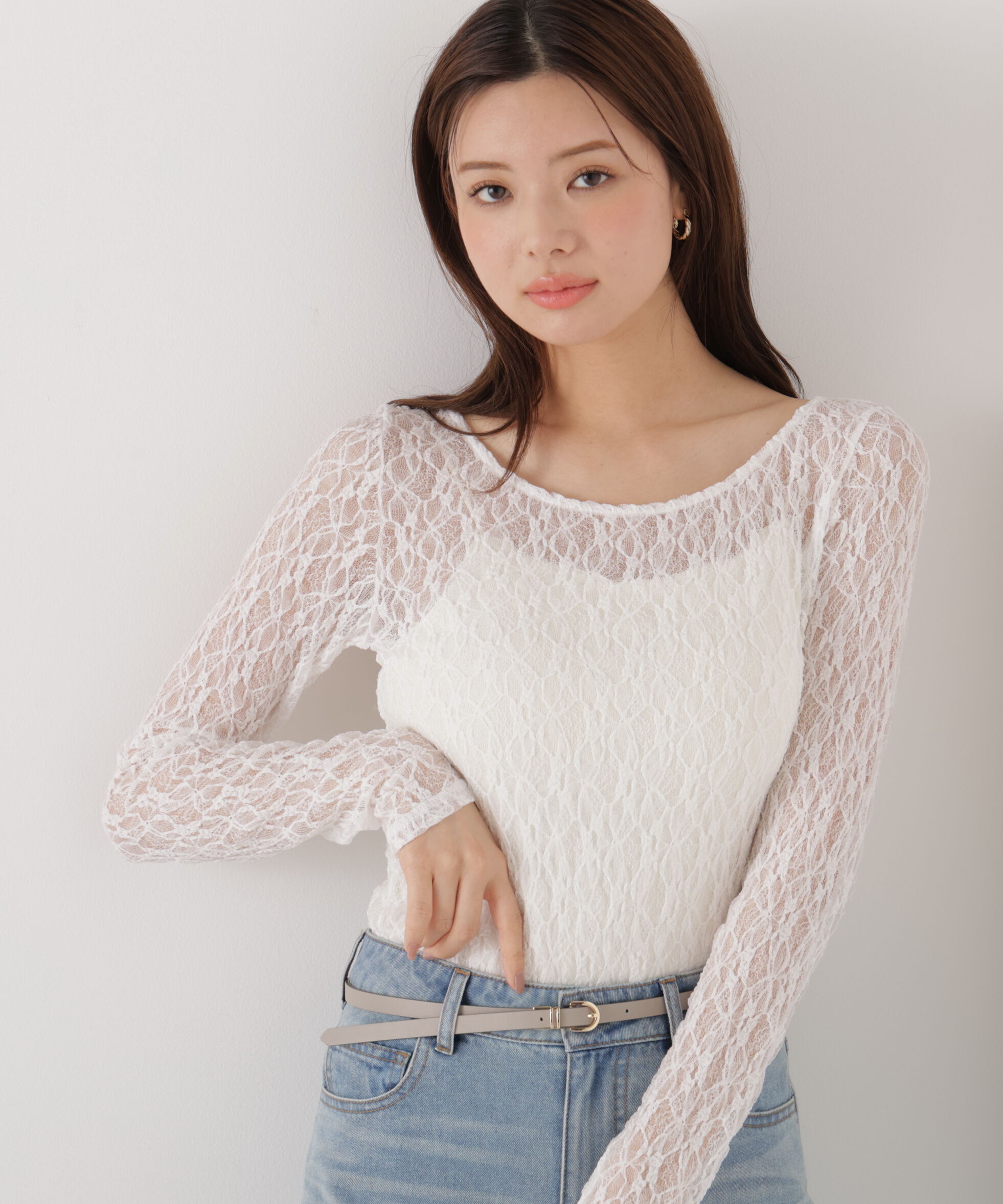 PROPORTION BODY DRESSING「〈a/mie〉ストレッチレース　26SS」|Tシャツ・カットソー|