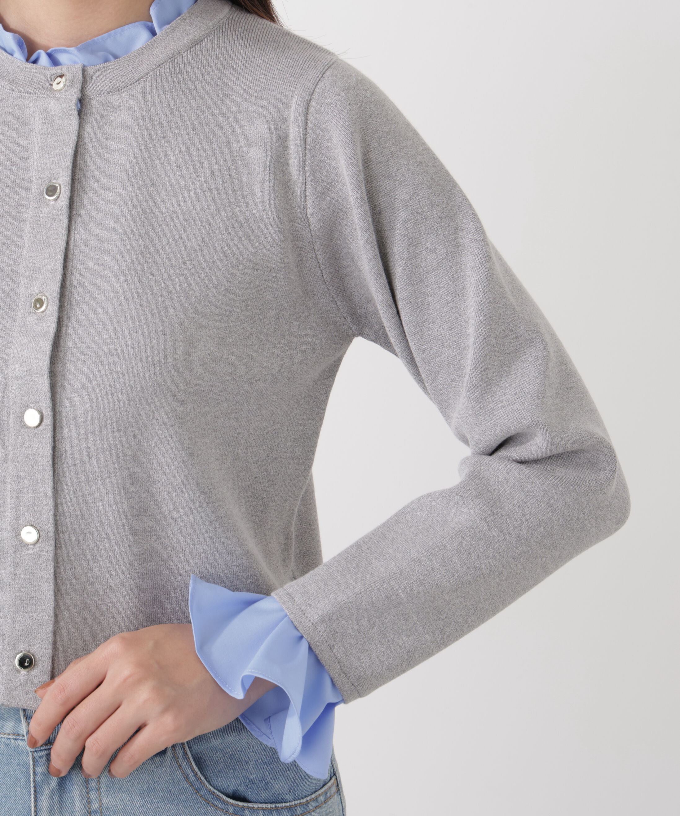 PROPORTION BODY DRESSING「フリルショートカーディガン　26SS」|カーディガン|