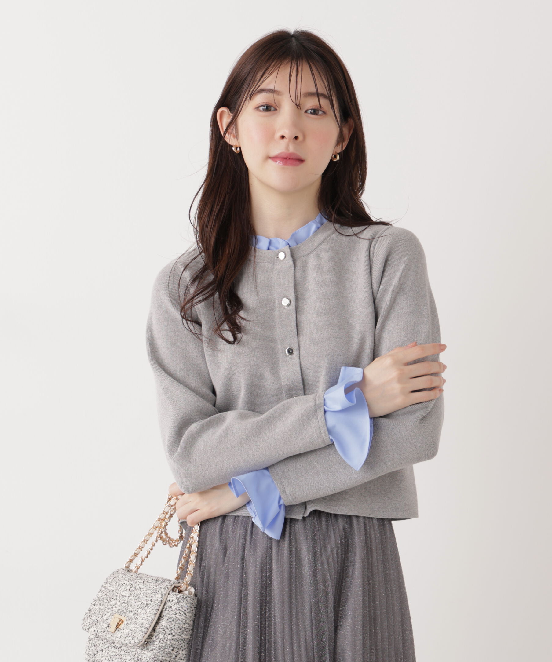 PROPORTION BODY DRESSING「フリルショートカーディガン　26SS」|カーディガン|