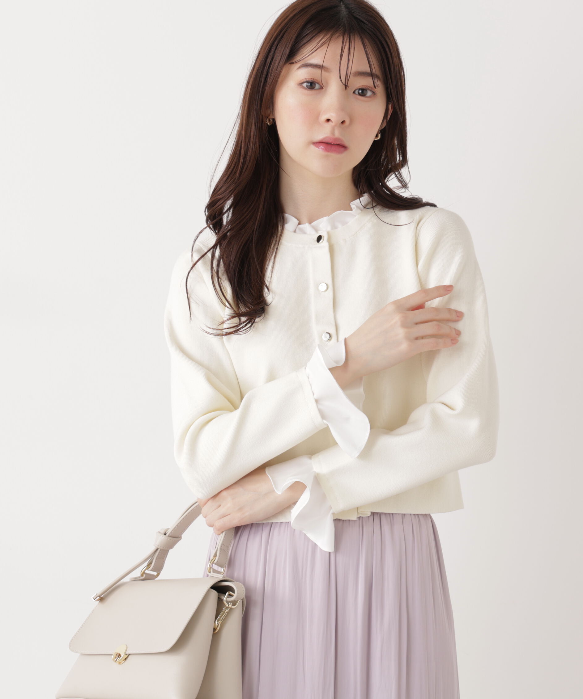 PROPORTION BODY DRESSING「フリルショートカーディガン　26SS」|カーディガン|