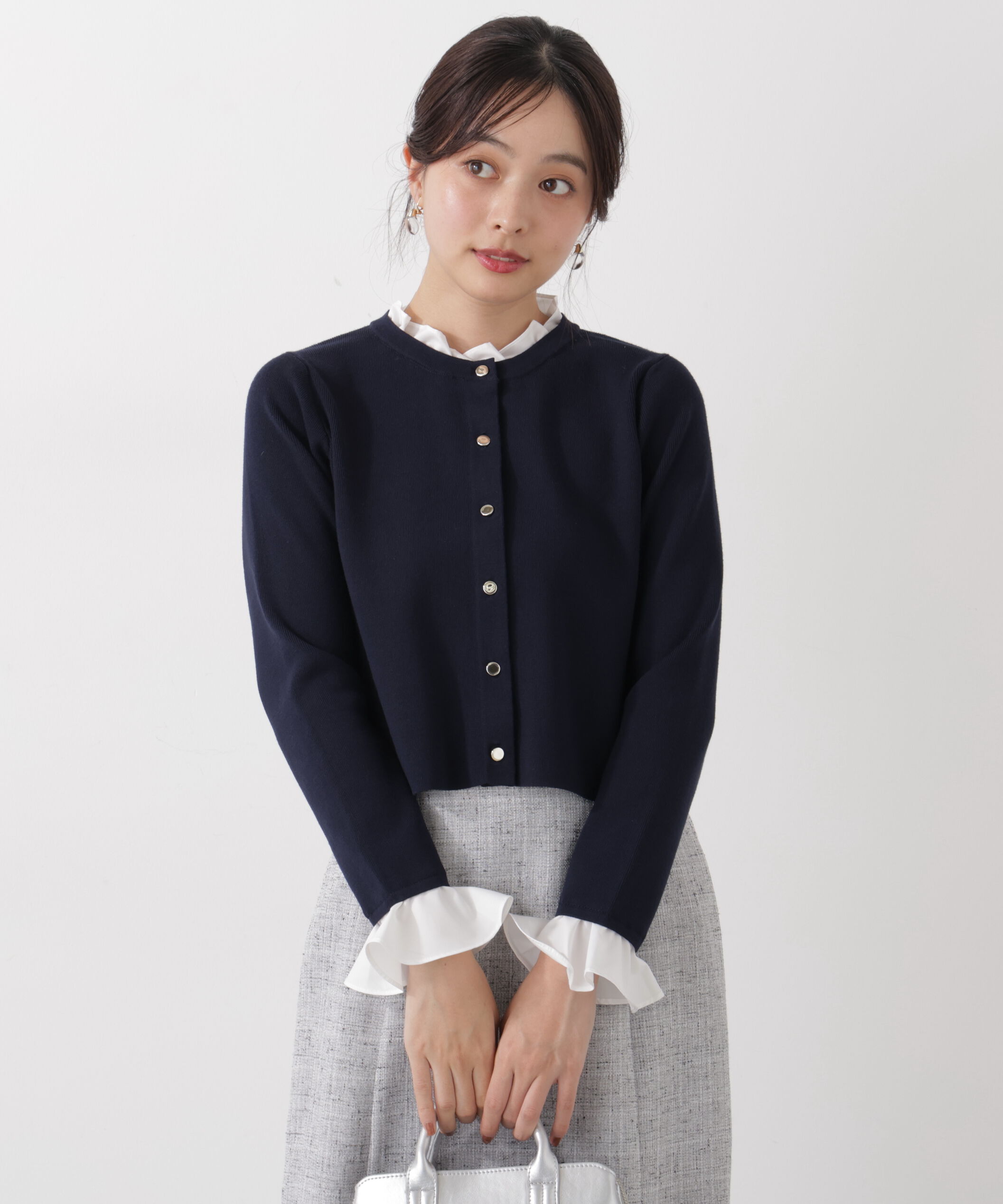 PROPORTION BODY DRESSING「フリルショートカーディガン　26SS」|カーディガン|