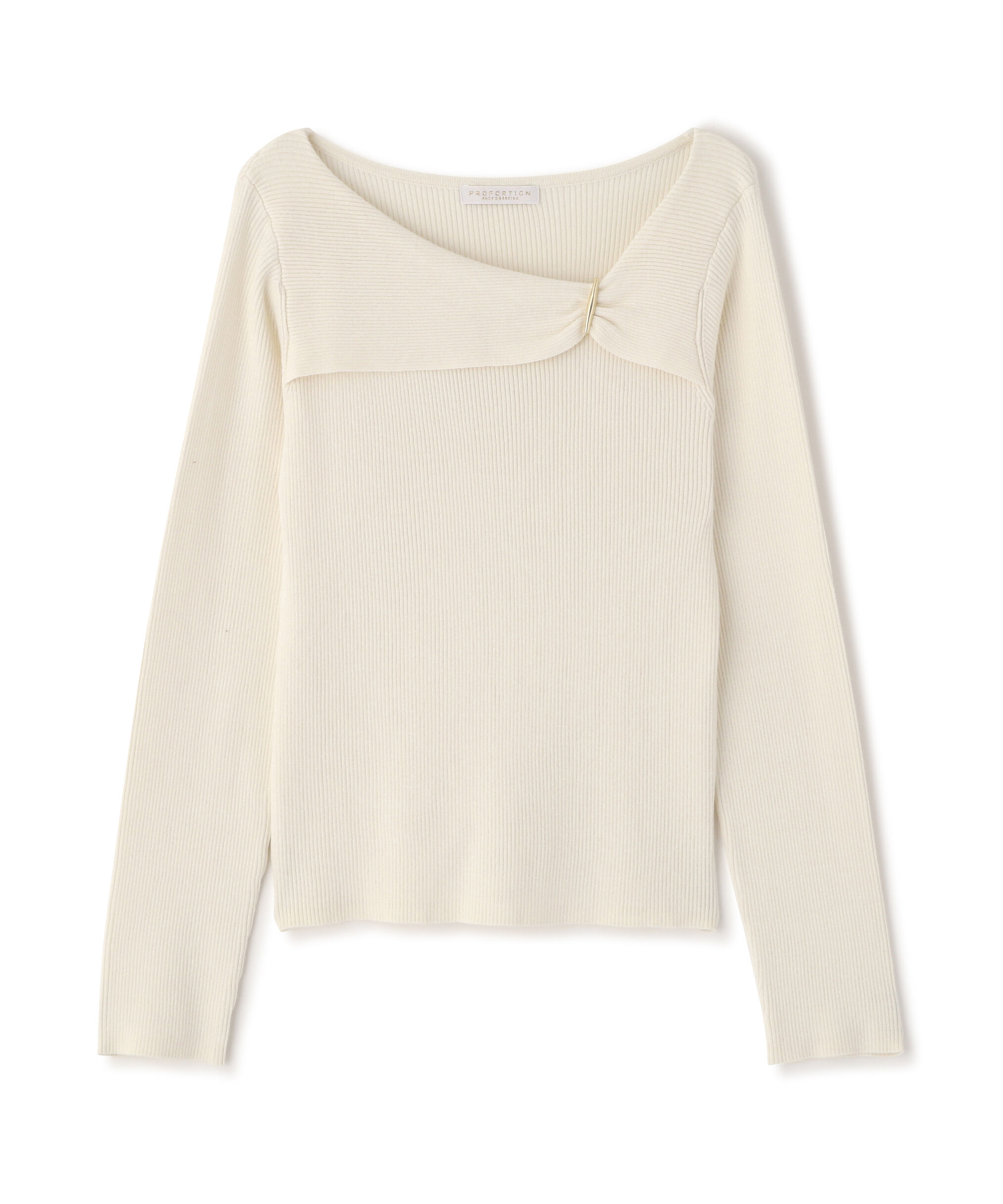 PROPORTION BODY DRESSING「バー付きアシメリブニット　　26SS」|ニット・セーター|