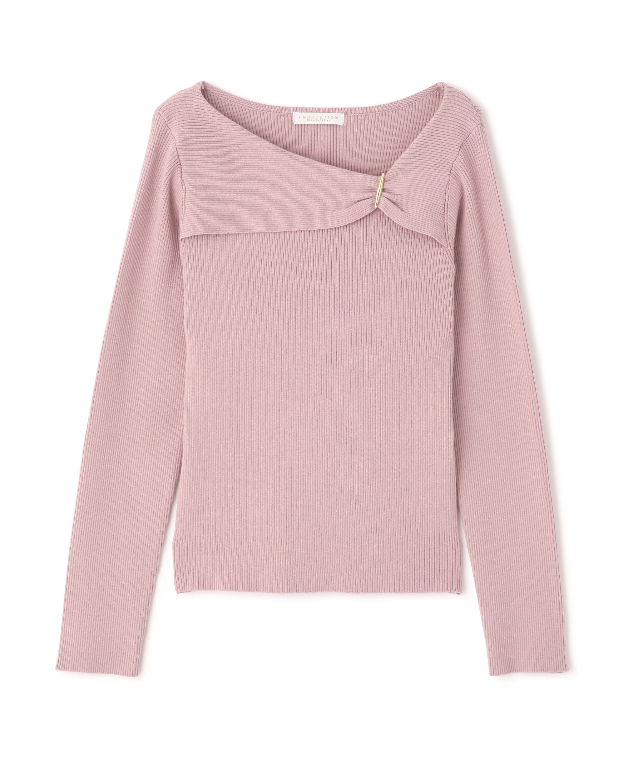 PROPORTION BODY DRESSING「バー付きアシメリブニット　　26SS」|ニット・セーター|