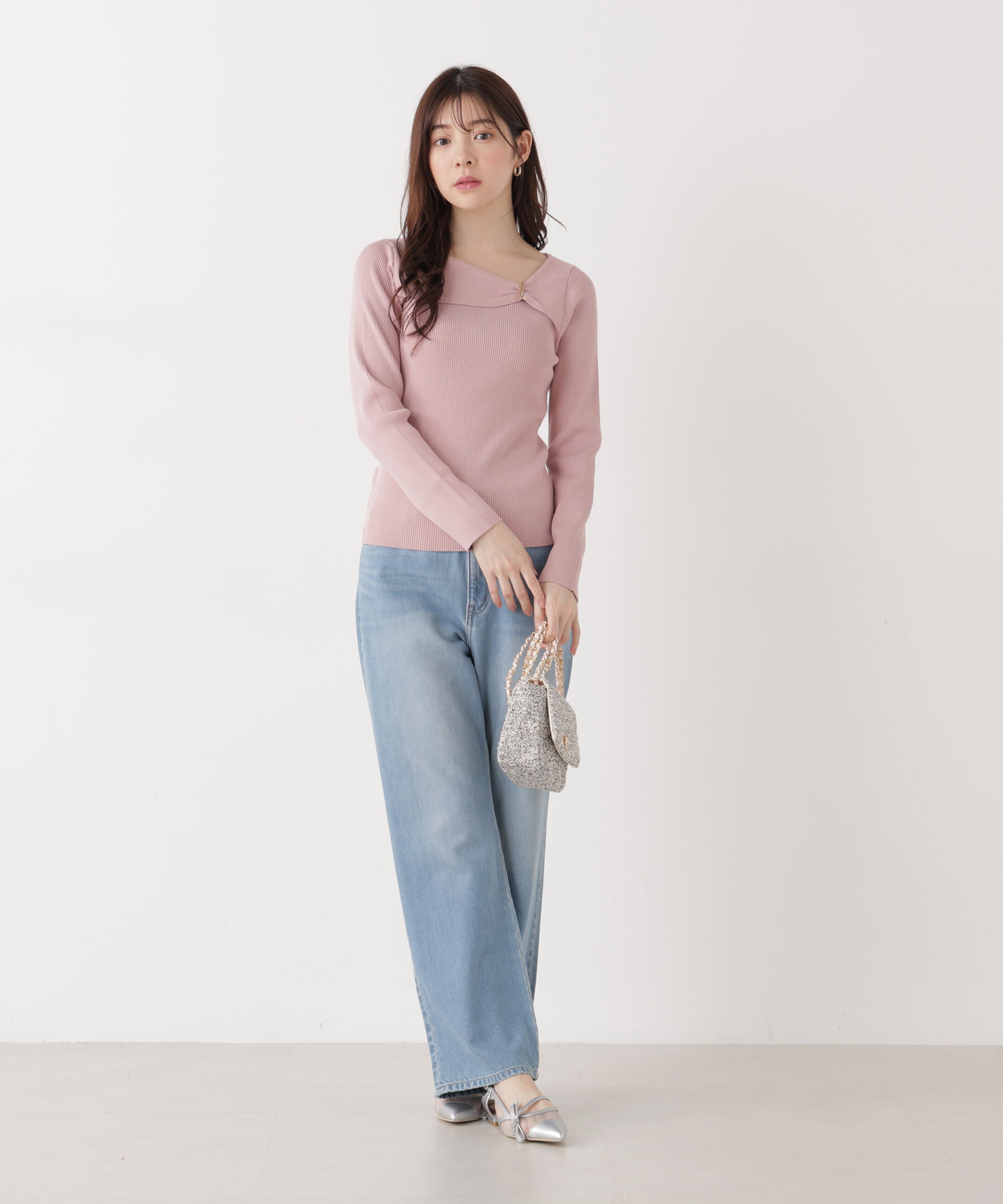 PROPORTION BODY DRESSING「バー付きアシメリブニット　　26SS」|ニット・セーター|