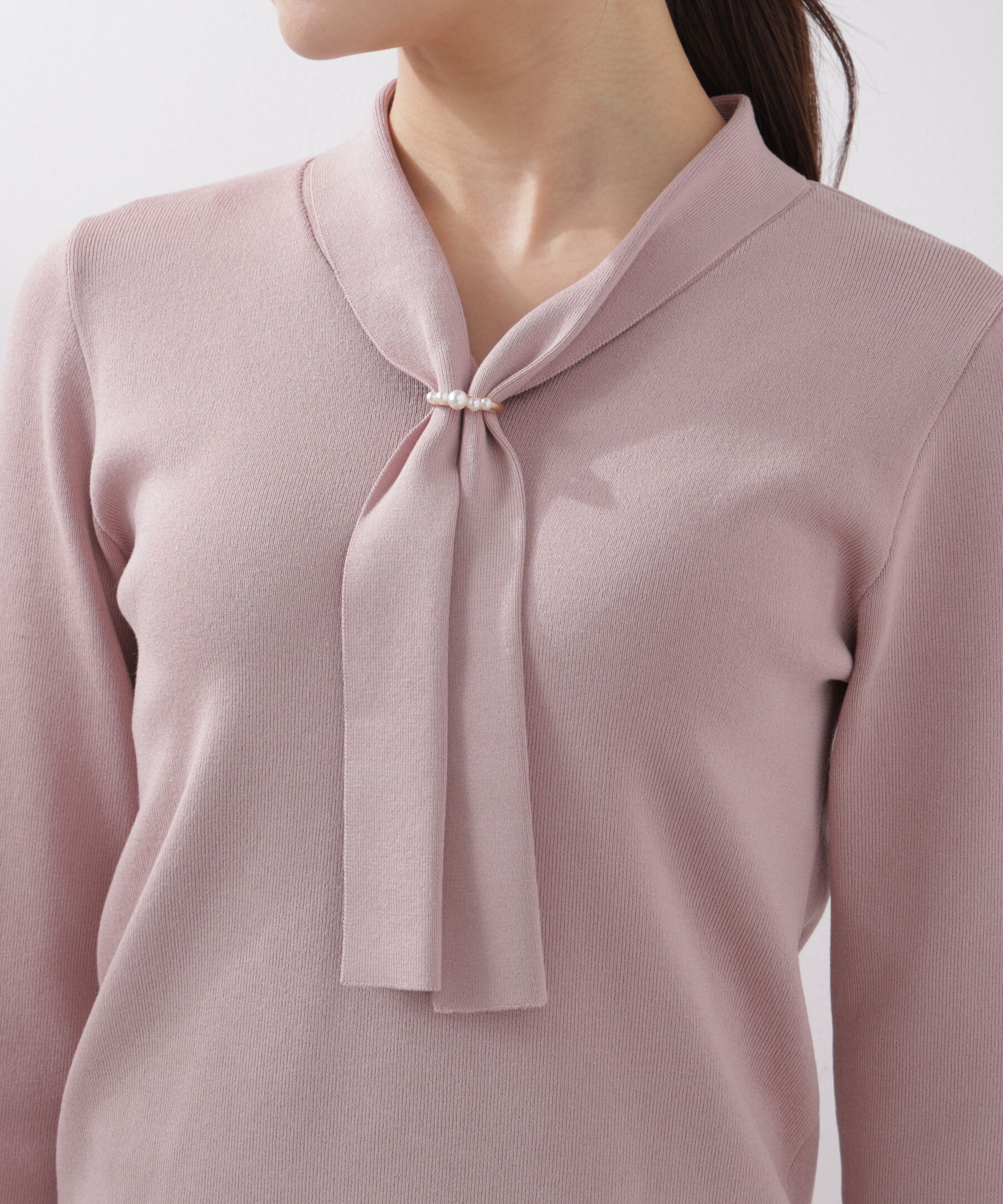 PROPORTION BODY DRESSING「パールリングボウタイニット　　26SS」|ニット・セーター|