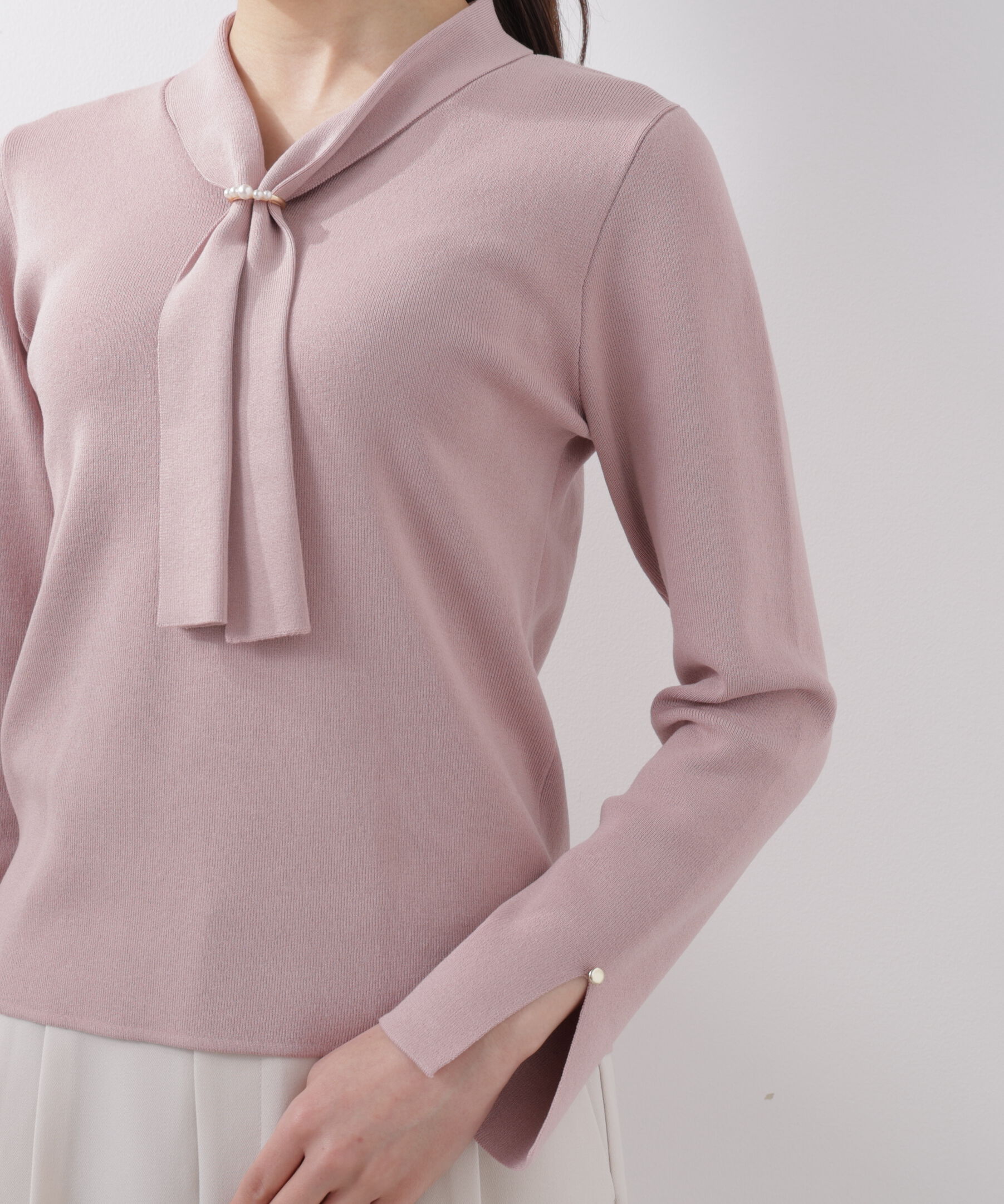 PROPORTION BODY DRESSING「パールリングボウタイニット　　26SS」|ニット・セーター|