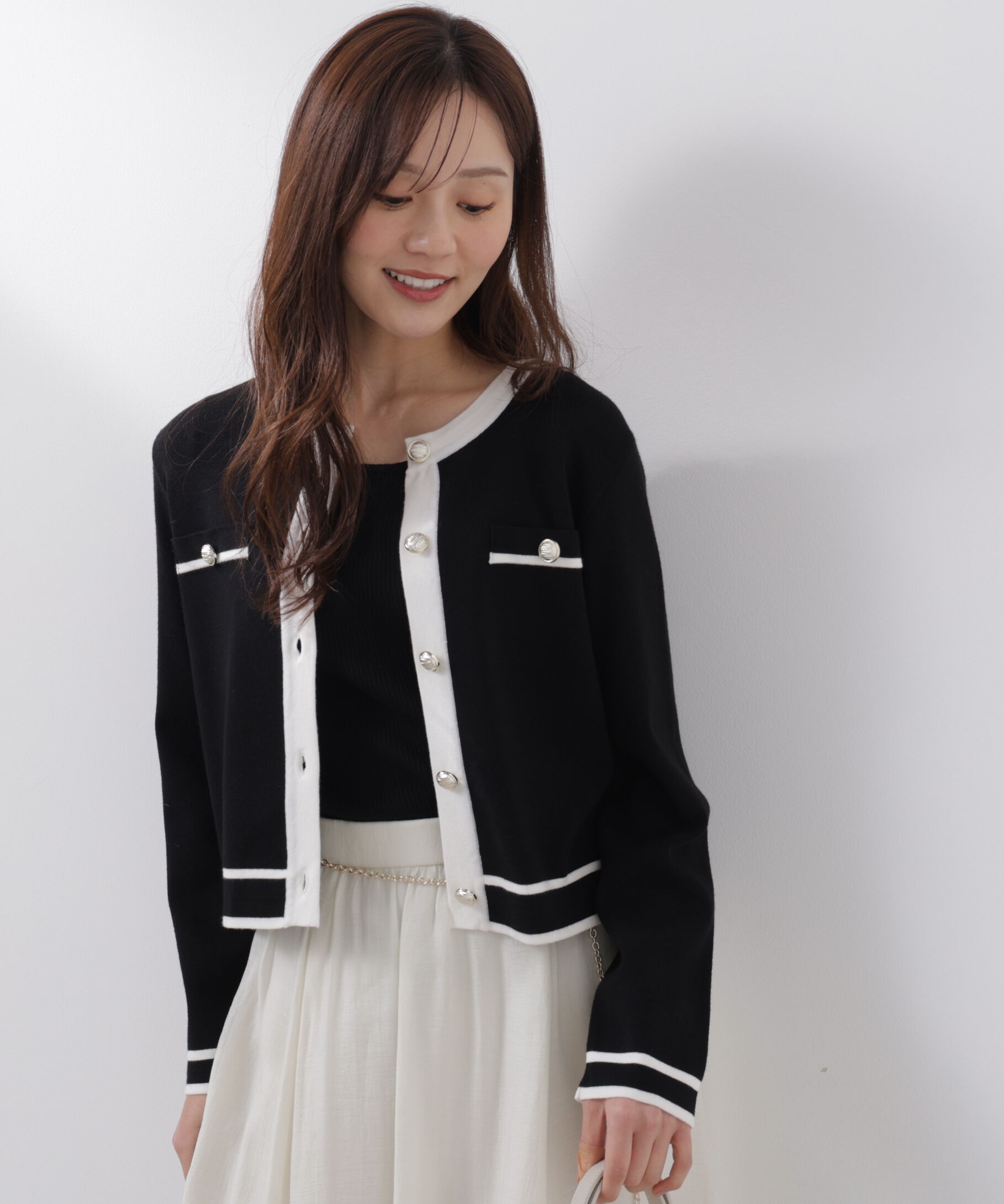 PROPORTION BODY DRESSING「バイカラーアンサンブル　26SS」|ニット・セーター|