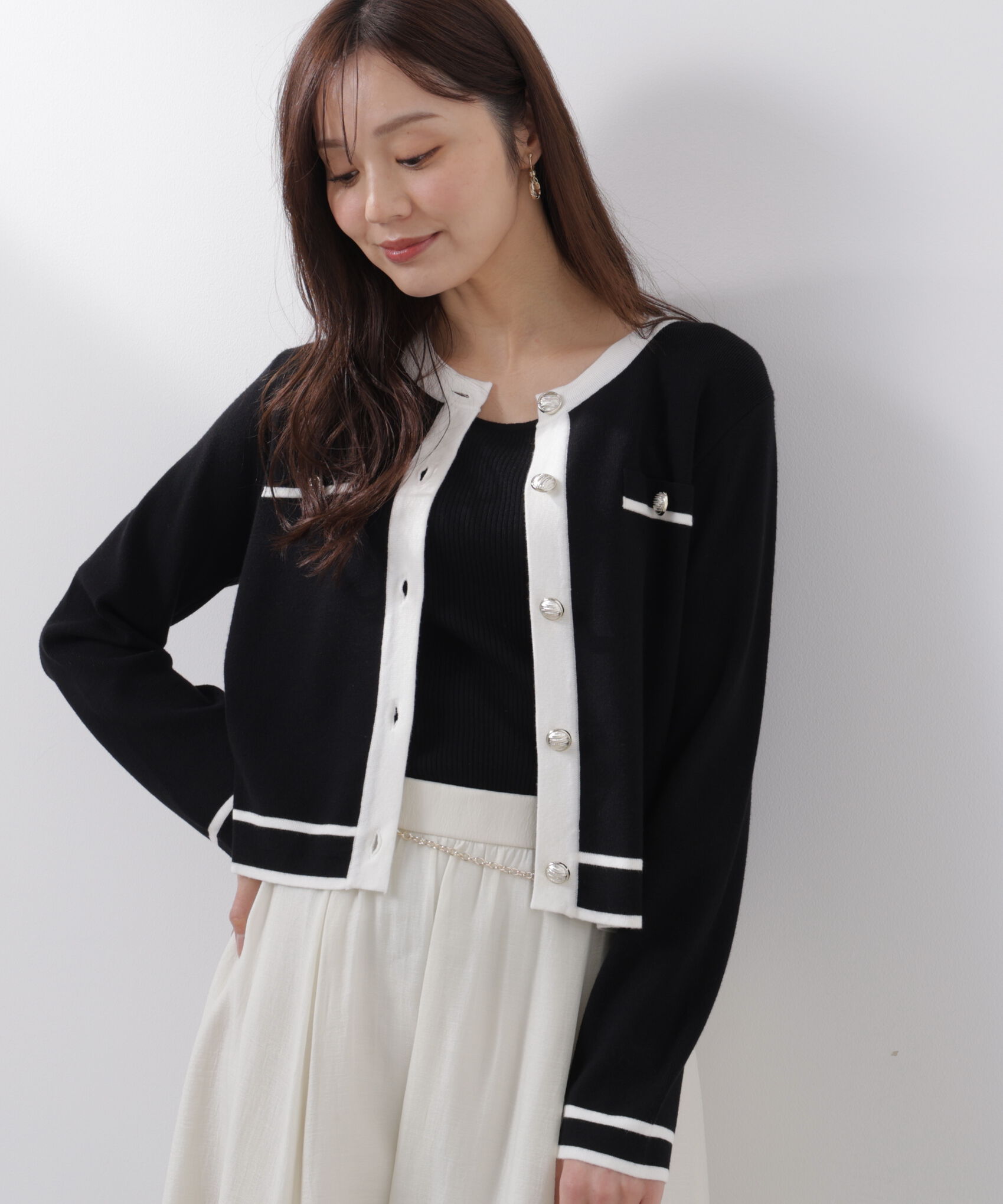 PROPORTION BODY DRESSING「バイカラーアンサンブル　26SS」|ニット・セーター|