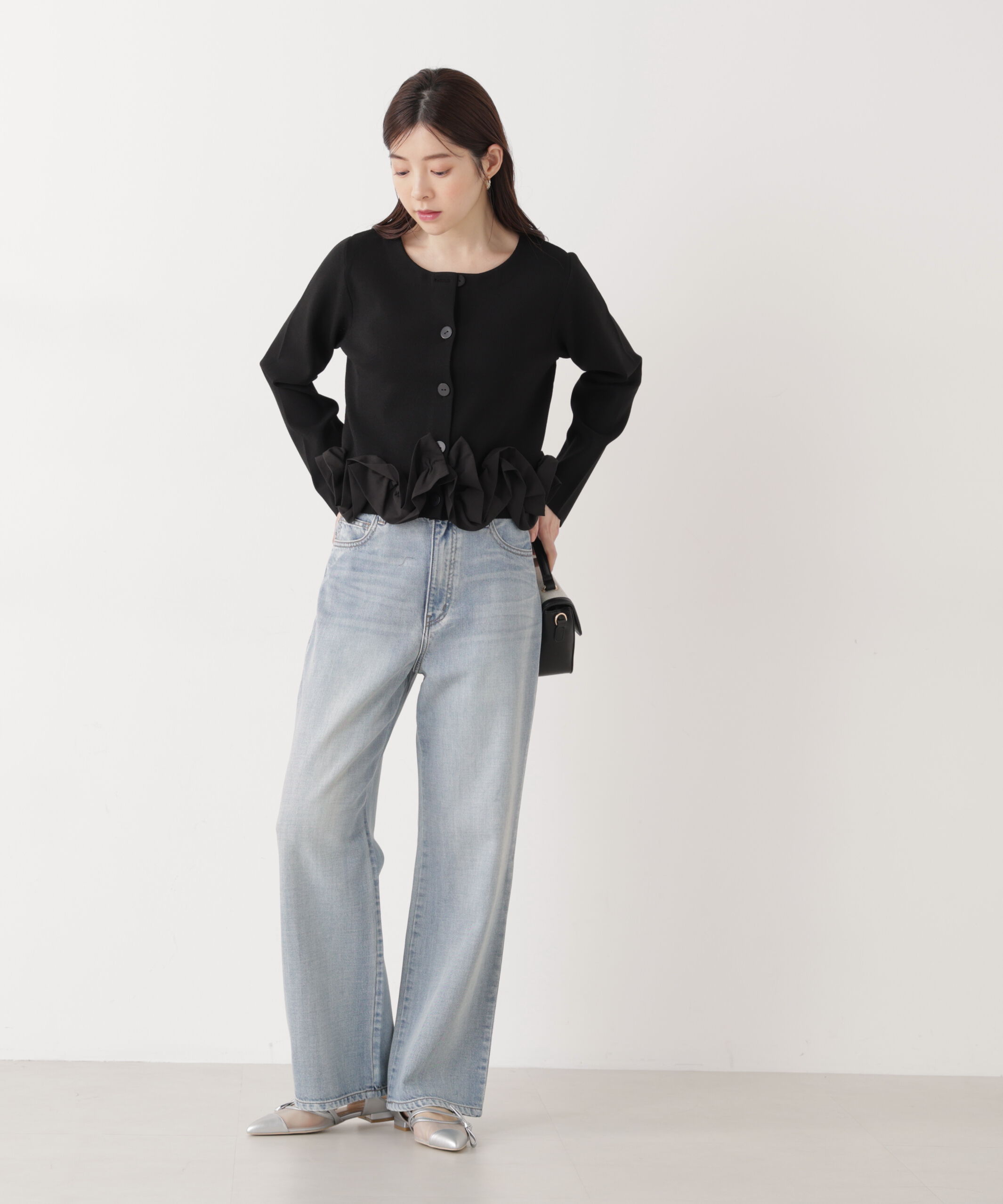 PROPORTION BODY DRESSING「〈a/mie〉ホイップペプラムニット　26SS」|カーディガン|