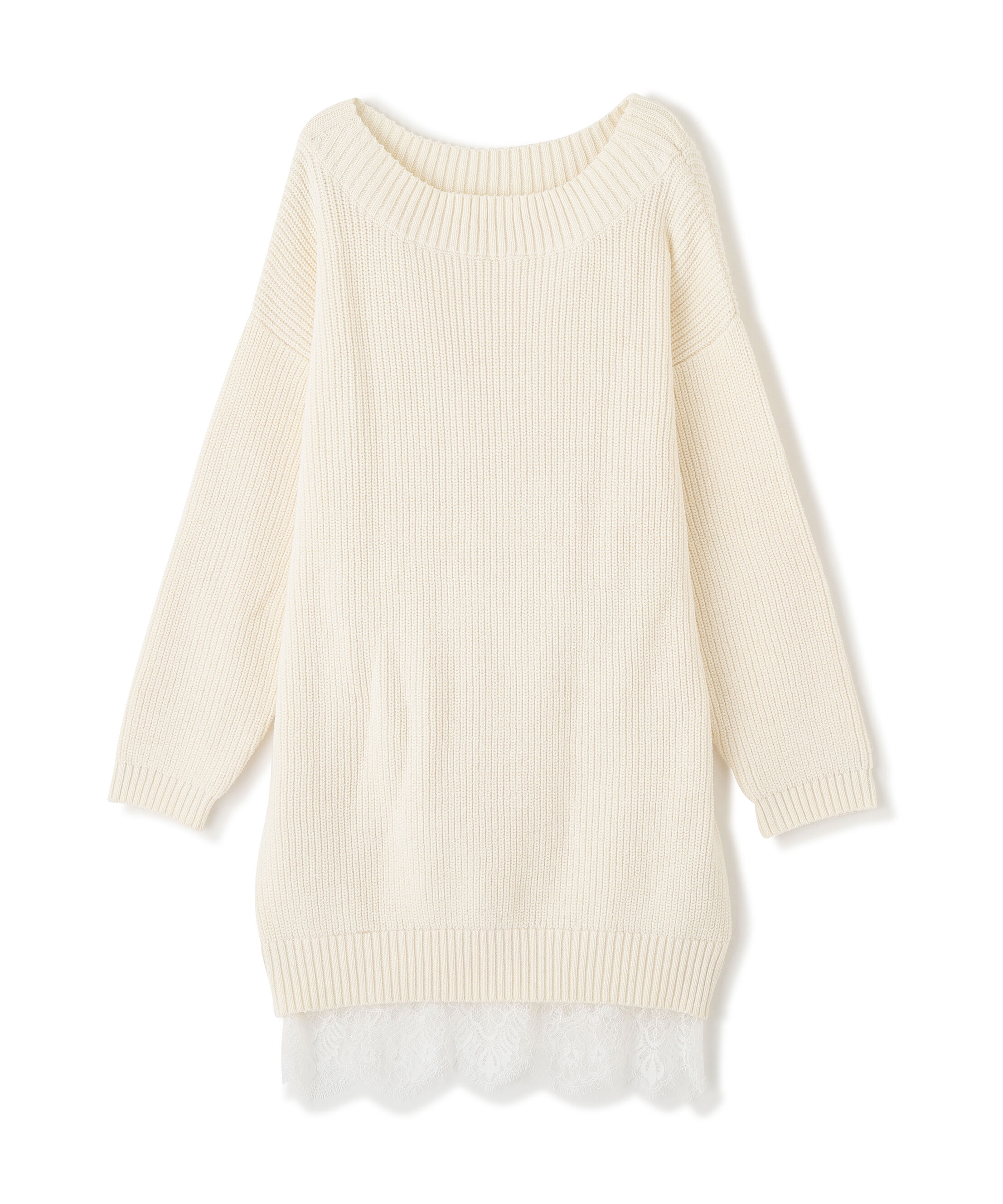 PROPORTION BODY DRESSING「《EDIT COLOGNE》スプリングレースレイヤード風ニットワンピース　26SS」|ワンピース|