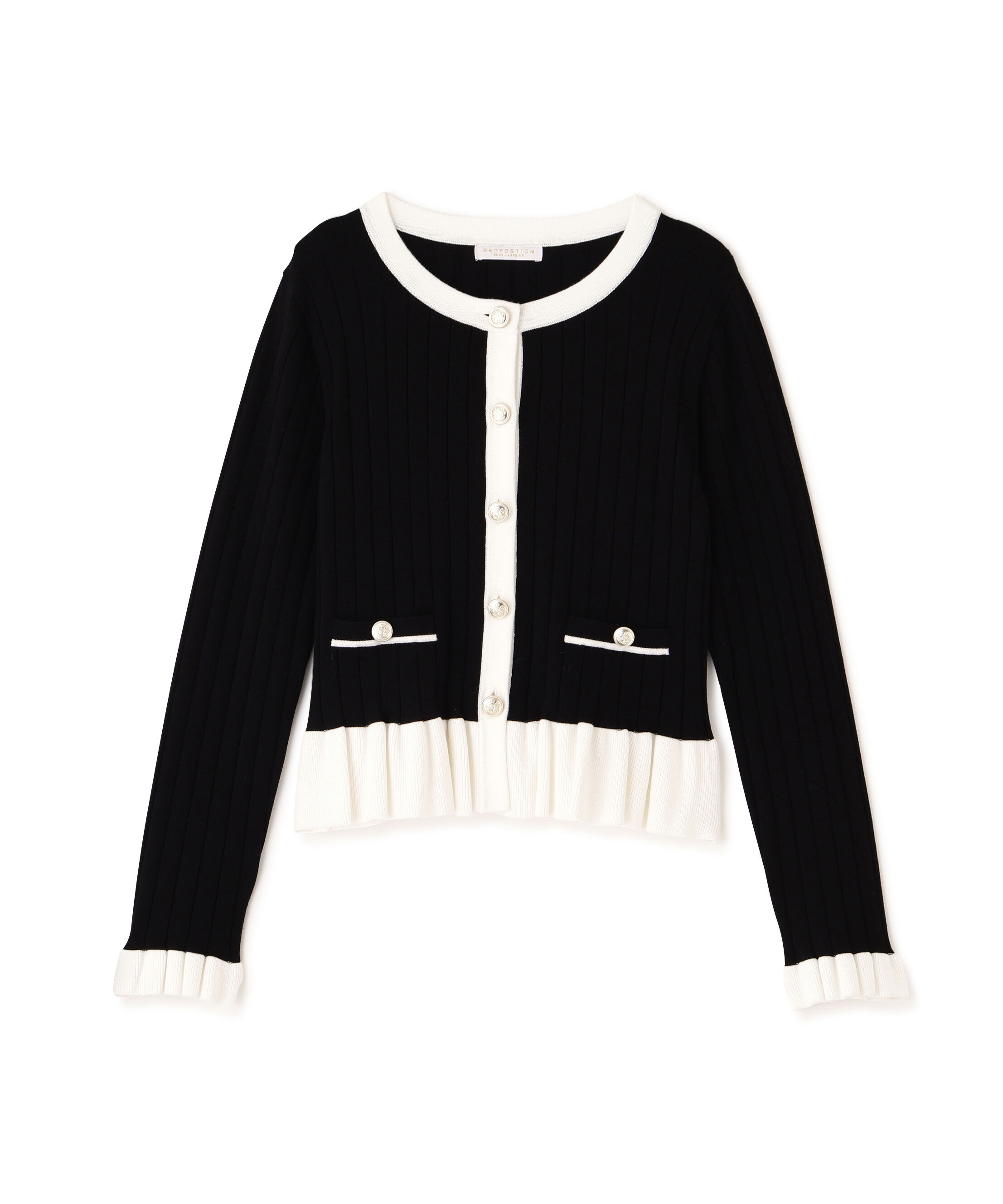 PROPORTION BODY DRESSING「ボタン付きペプラムニット26SS」|ニット・セーター|