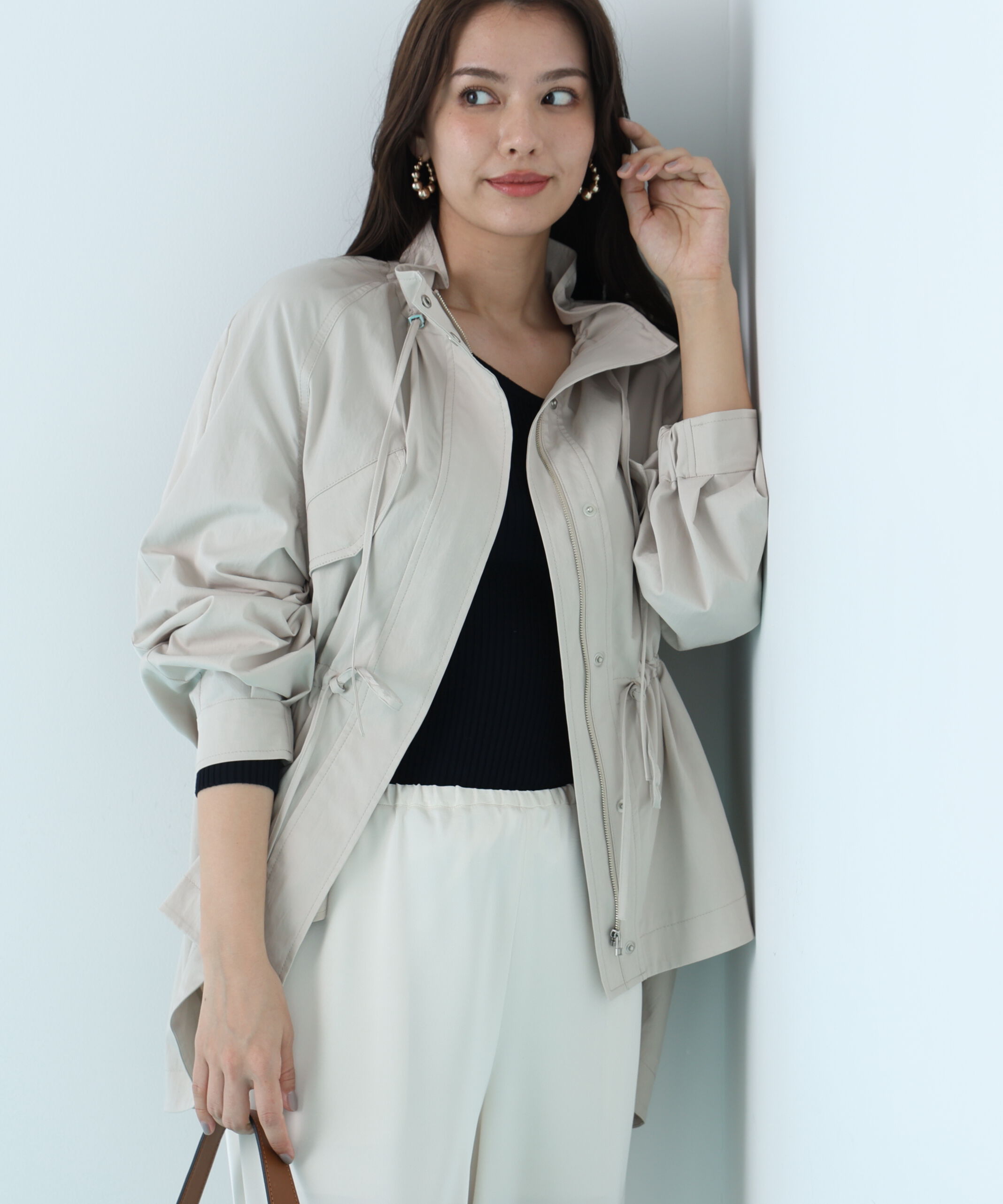  「［WEB限定カラー］ストレッチツイルマウンテンパーカー」|ブルゾン・スタジャン|ベージュ