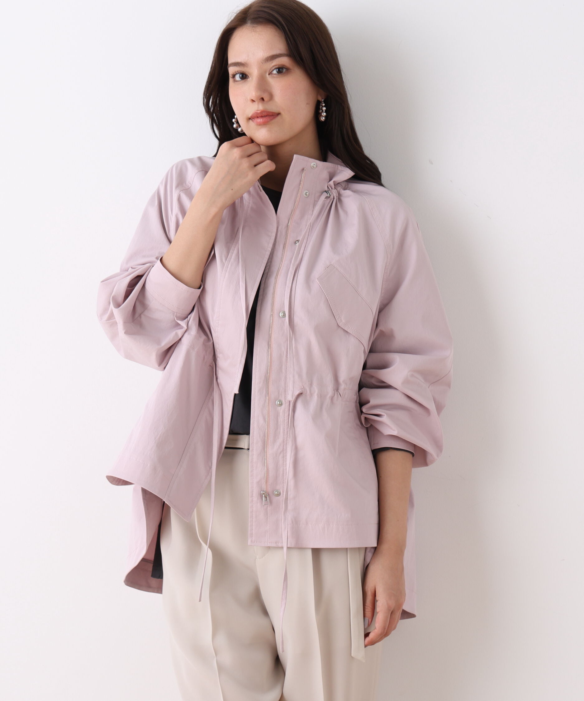  「［WEB限定カラー］ストレッチツイルマウンテンパーカー」|ブルゾン・スタジャン|ピンク