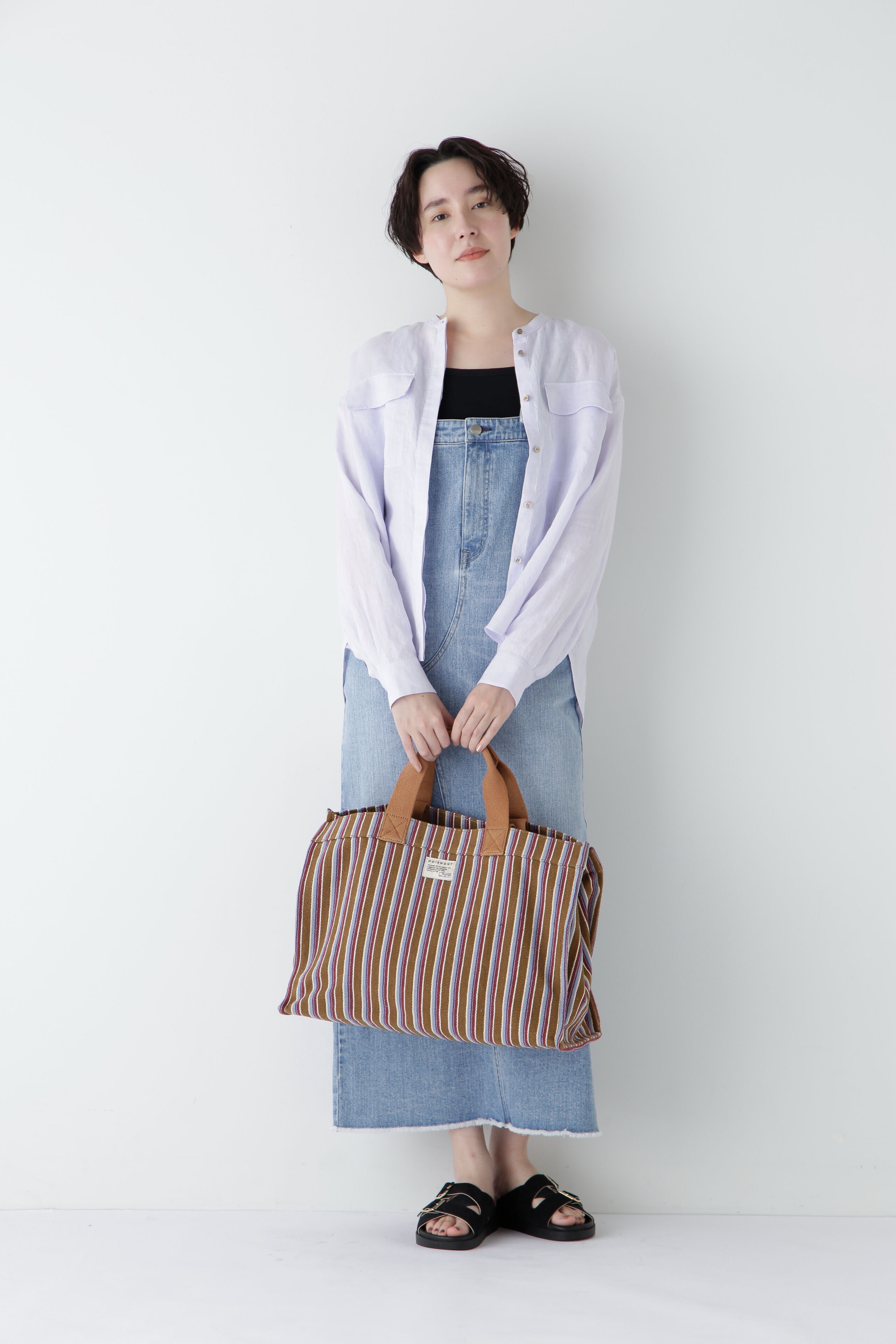  「◆ハードマンリネンバンドカラーシャツブラウス」|シャツ・ブラウス|