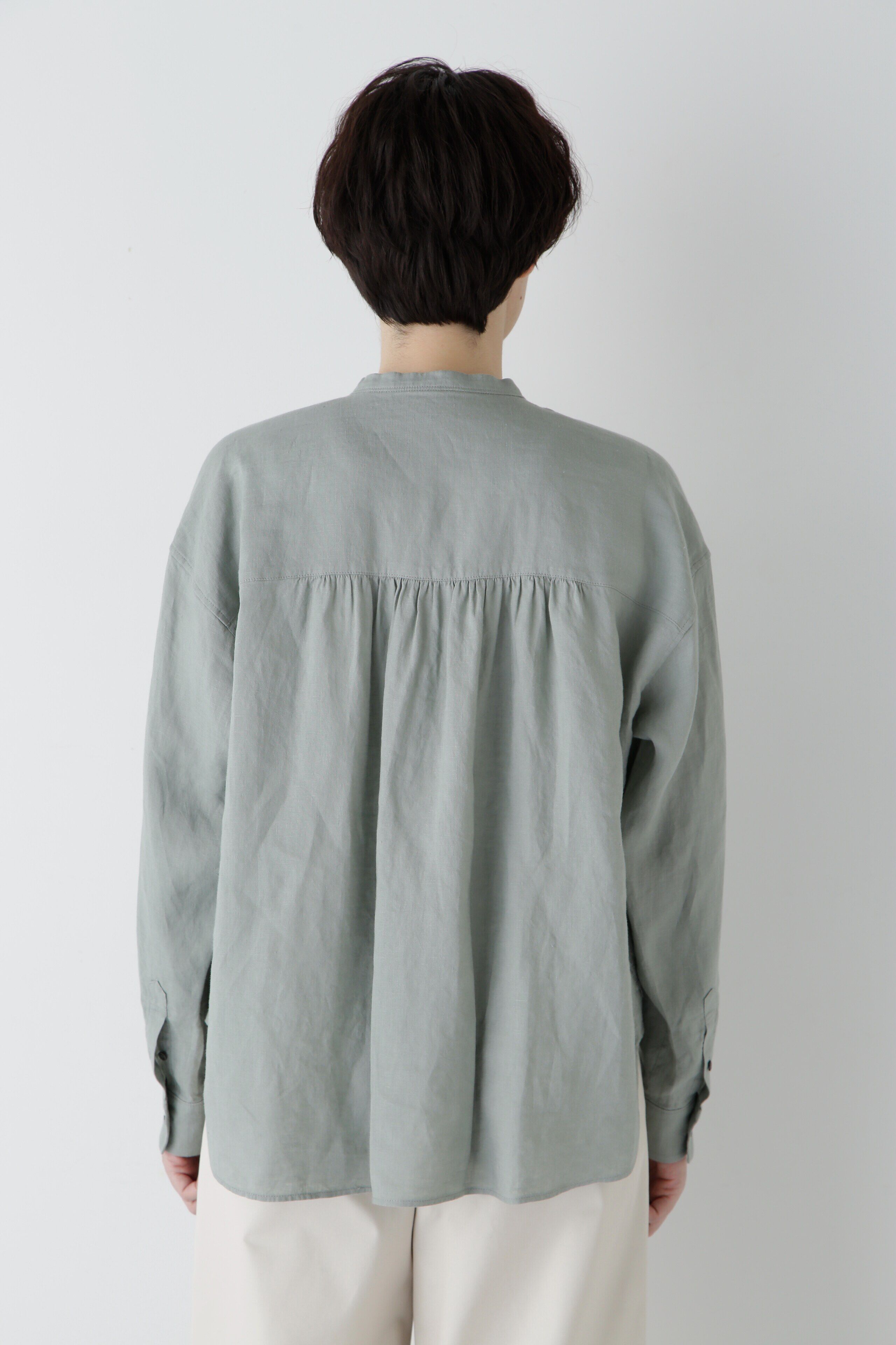  「◆ハードマンリネンバンドカラーシャツブラウス」|シャツ・ブラウス|