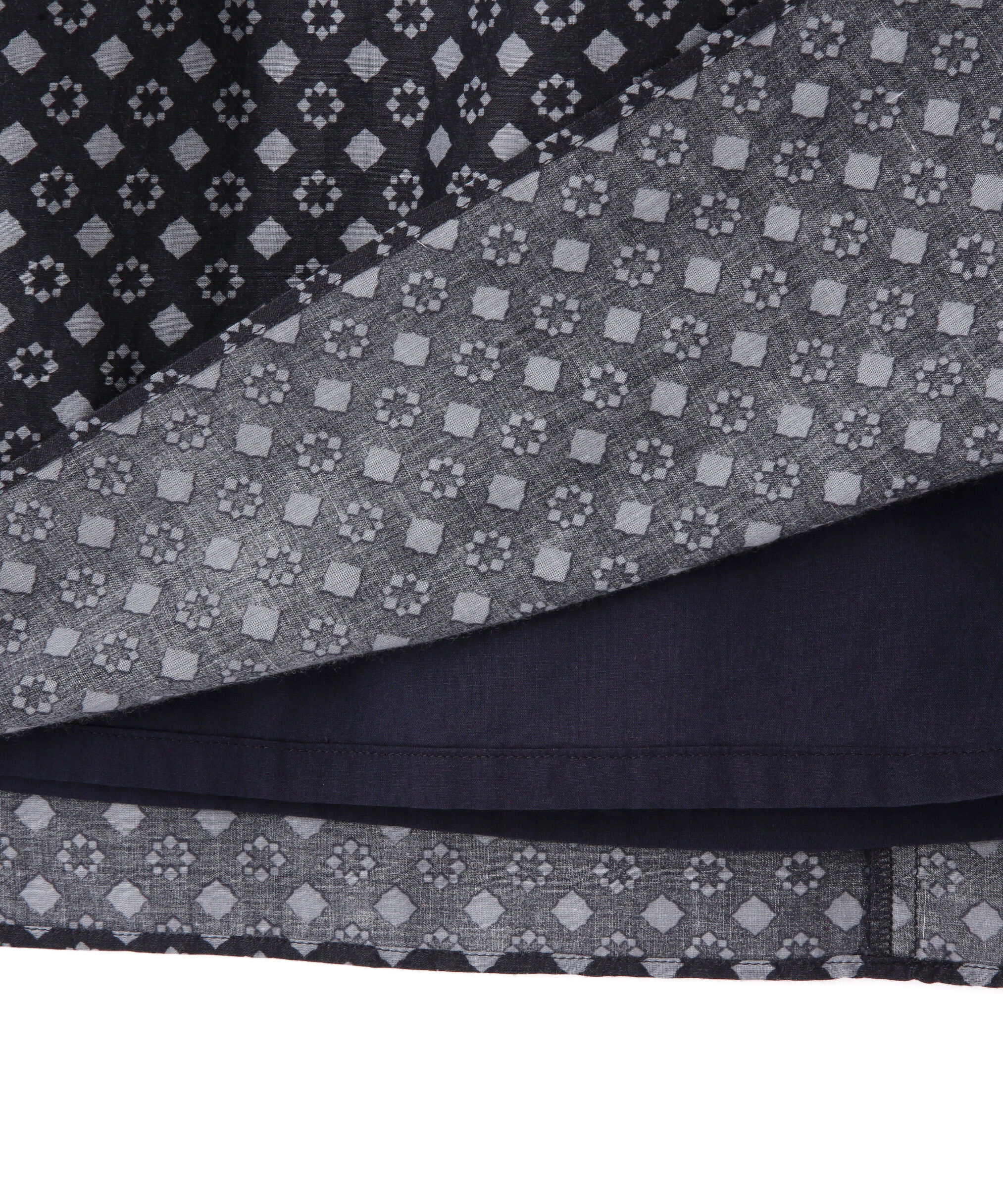  「◆コットンセルロースパネル幾何プリントフレアスリーブワンピース」|ワンピース|