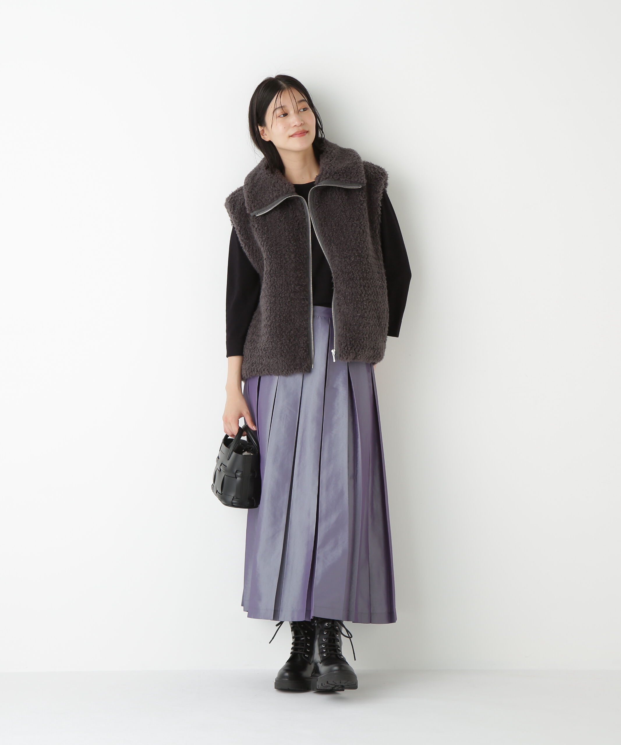  「◆フェイクボアコクーンジレ」|ブルゾン・スタジャン|