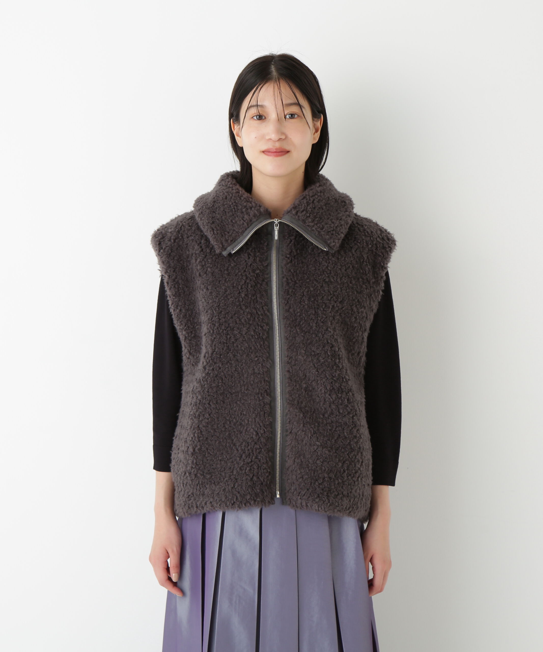  「◆フェイクボアコクーンジレ」|ブルゾン・スタジャン|