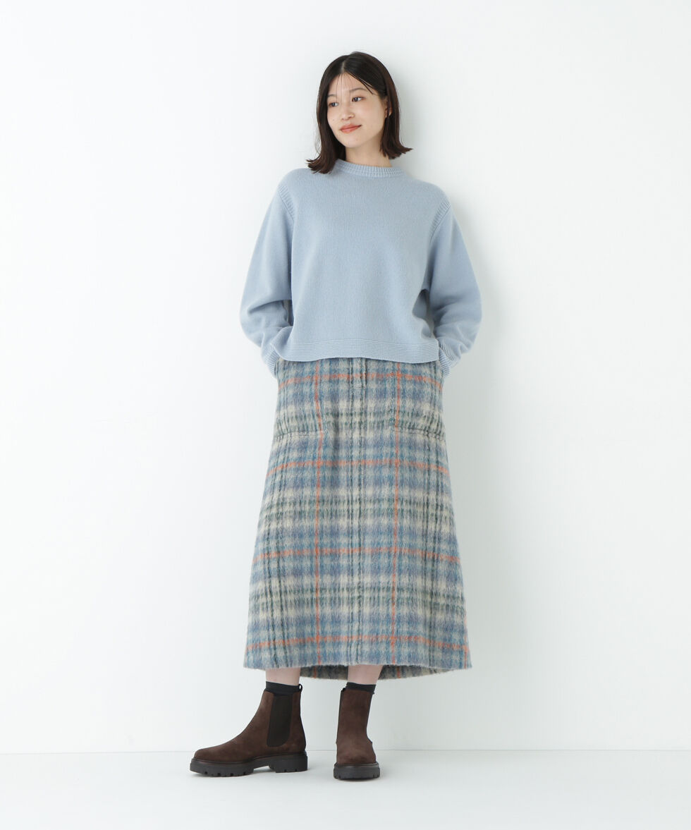  「シャギーチェックベイカーＡラインスカート」|スカート|