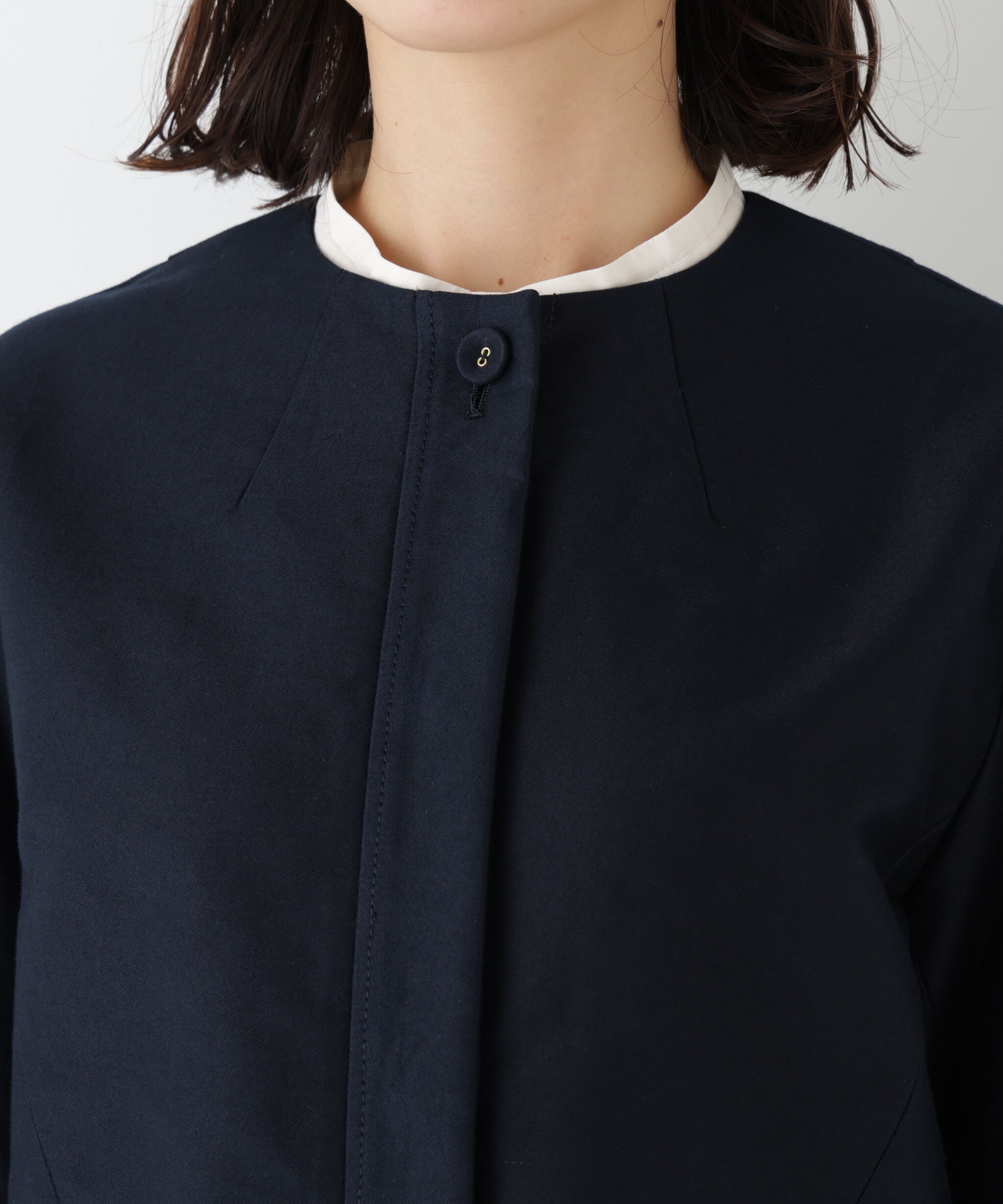  「◆ライトモールスキンノーカラージャケット」|ブルゾン・スタジャン|