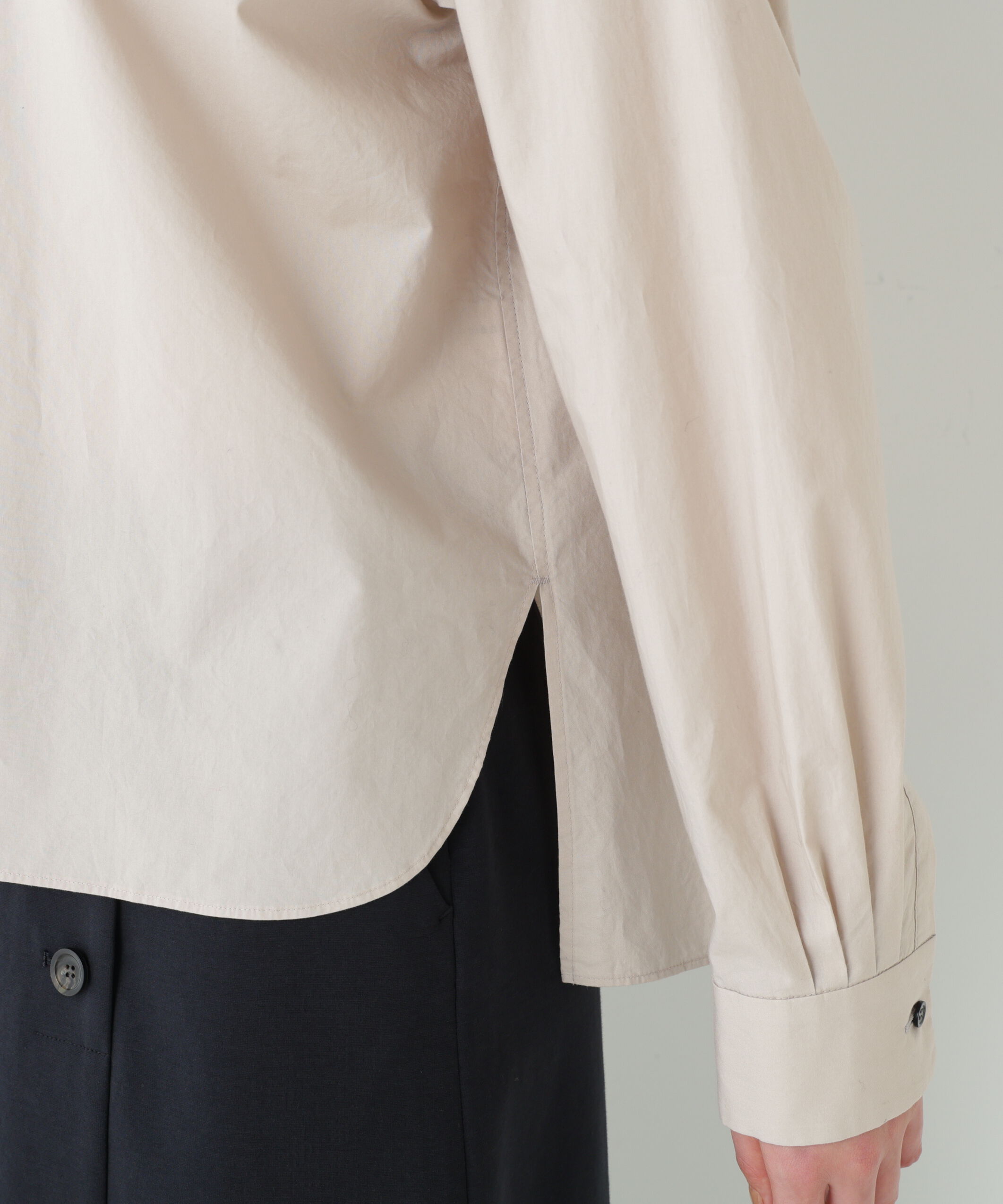  「◆レースドッキングバンドカラーブラウス」|シャツ・ブラウス|