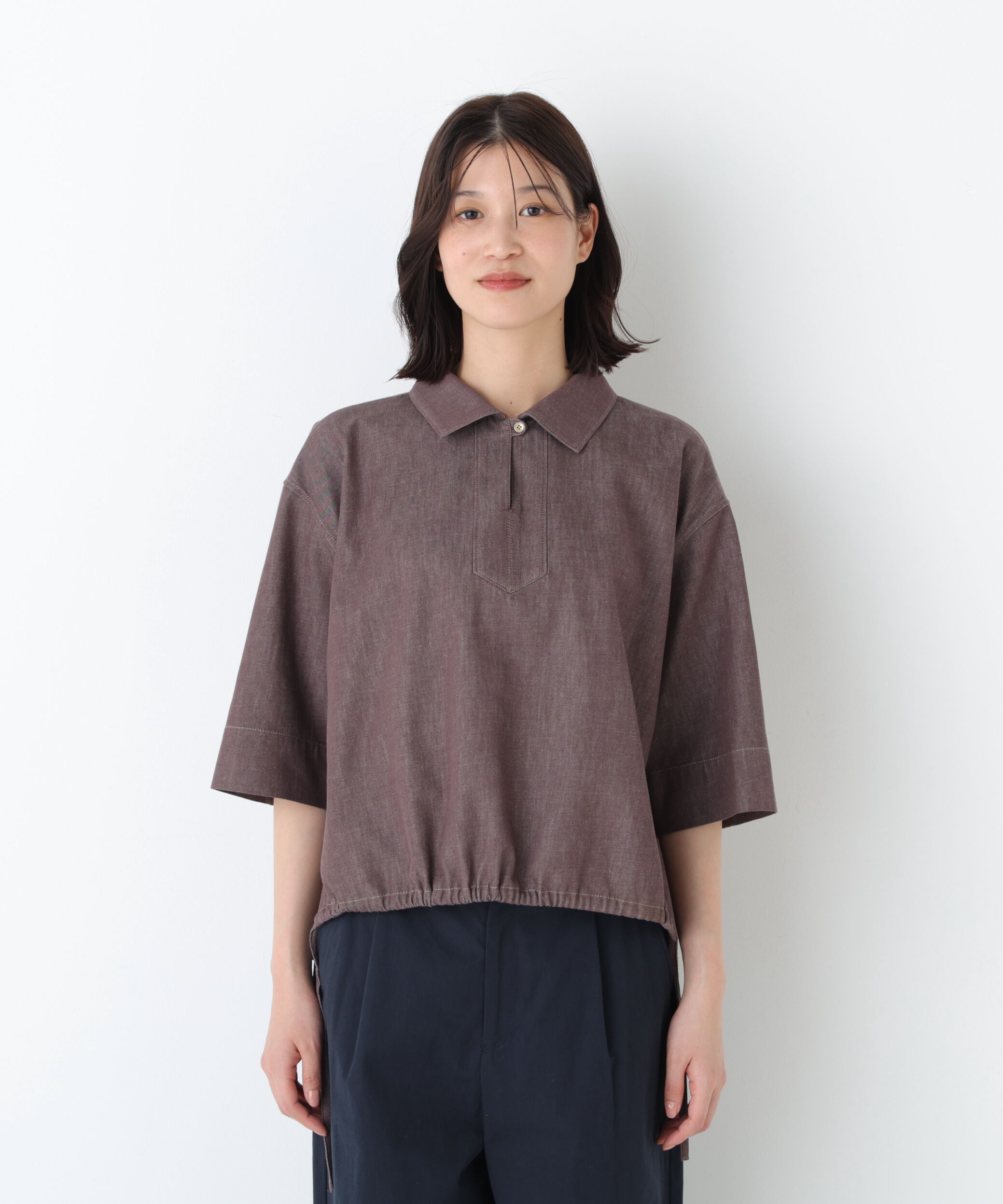  「◆ライトオンスデニムスキッパーブラウス」|シャツ・ブラウス|