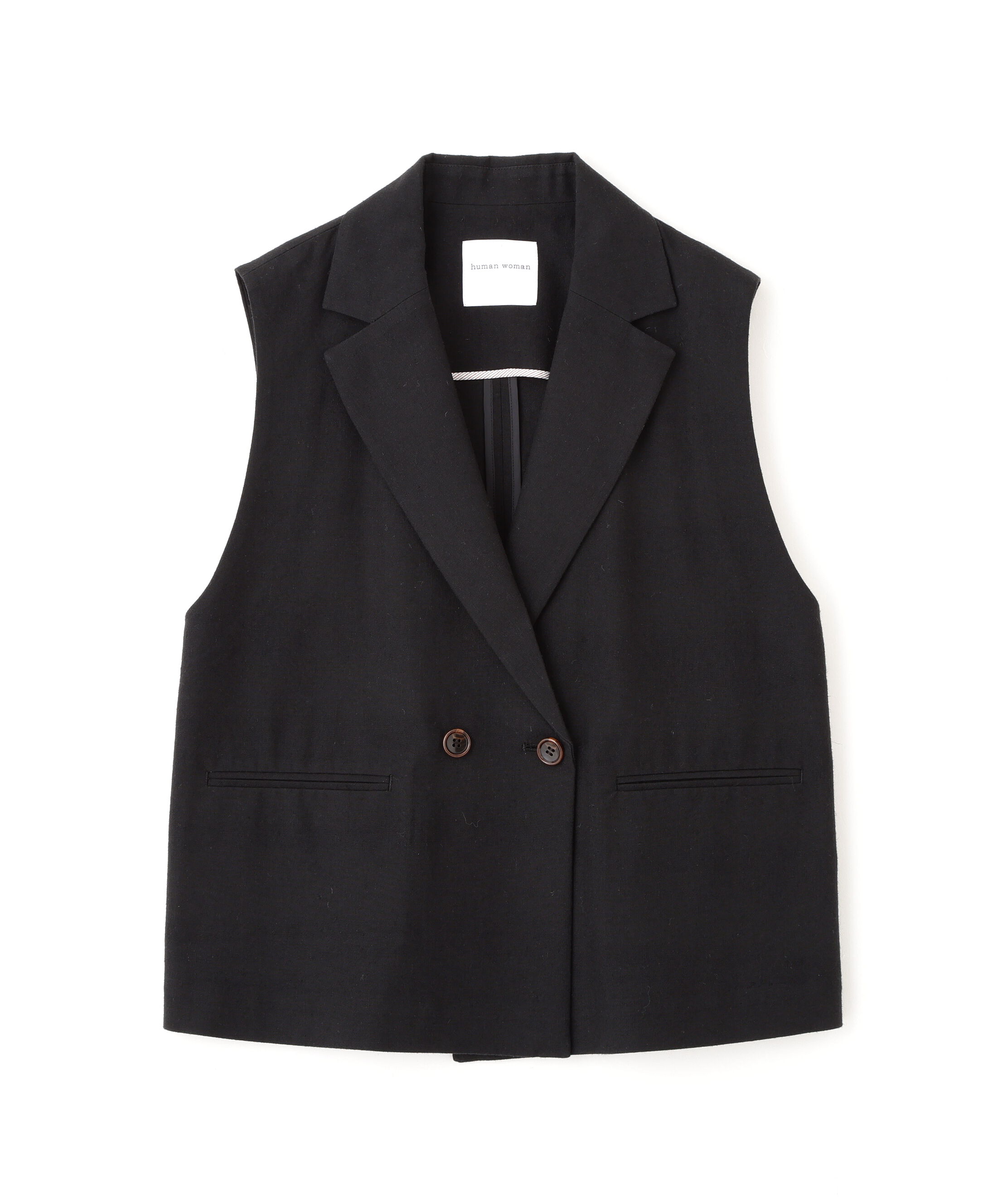  「◆ドライタッチリネン混ショートジレ」|ブルゾン・スタジャン|